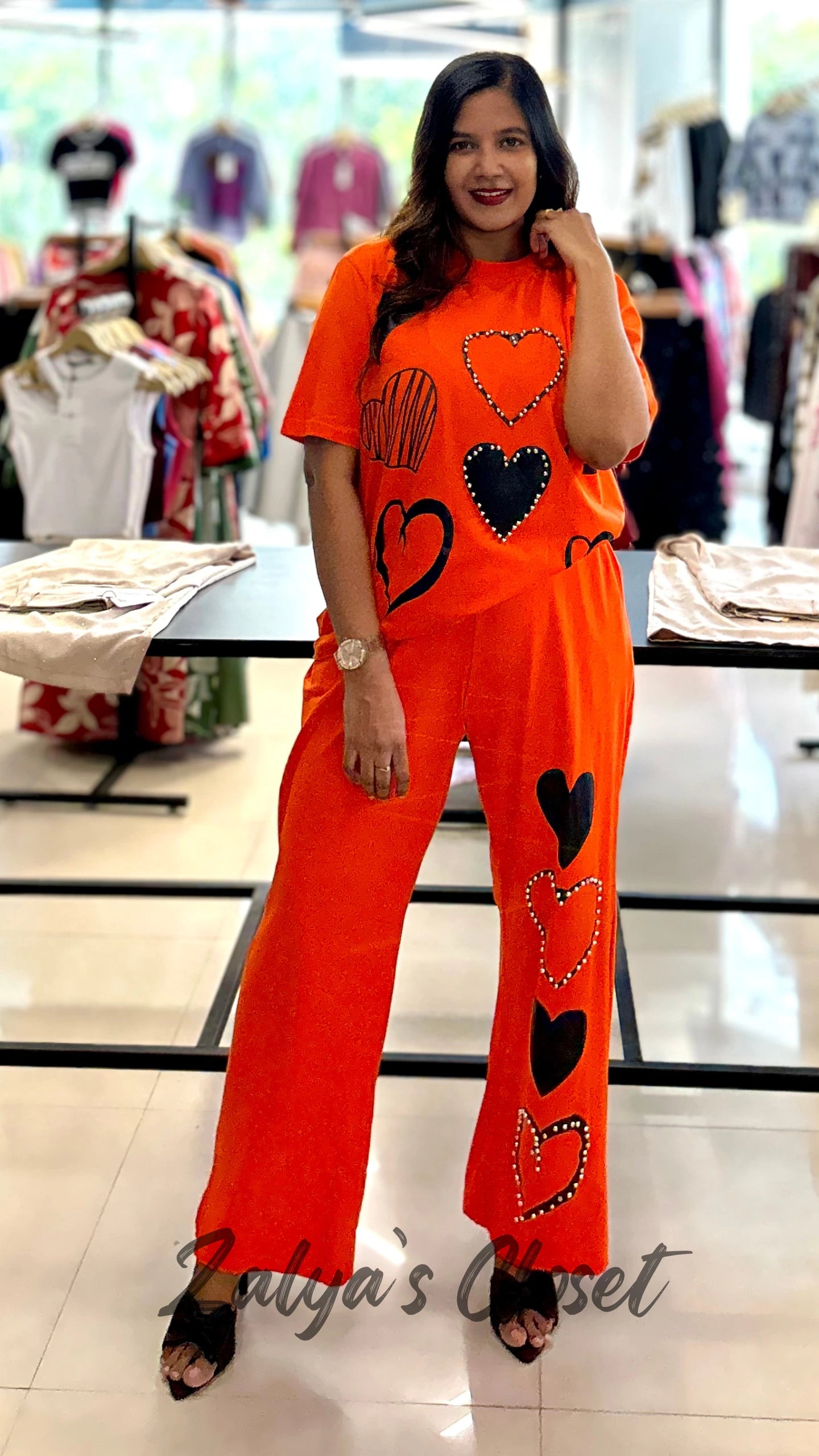 Heart Design Top & Pant Co Ord Set