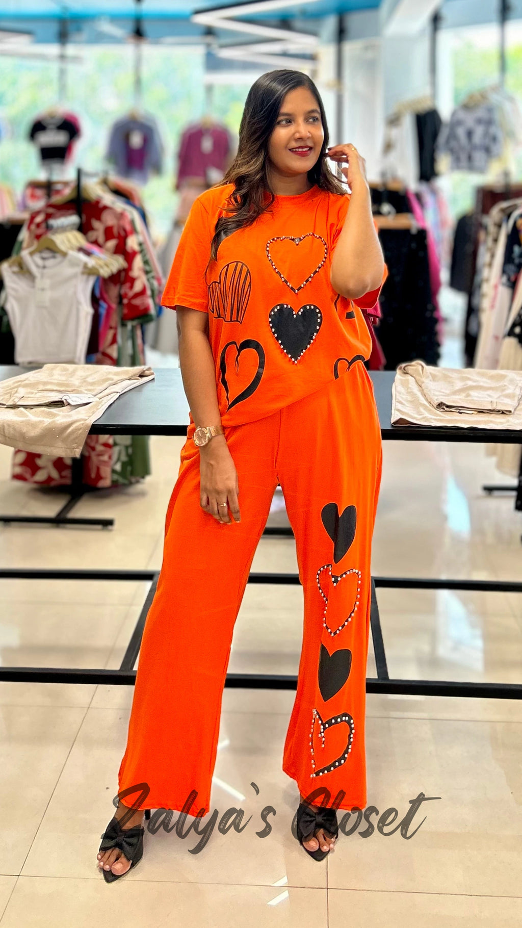 Heart Design Top & Pant Co Ord Set