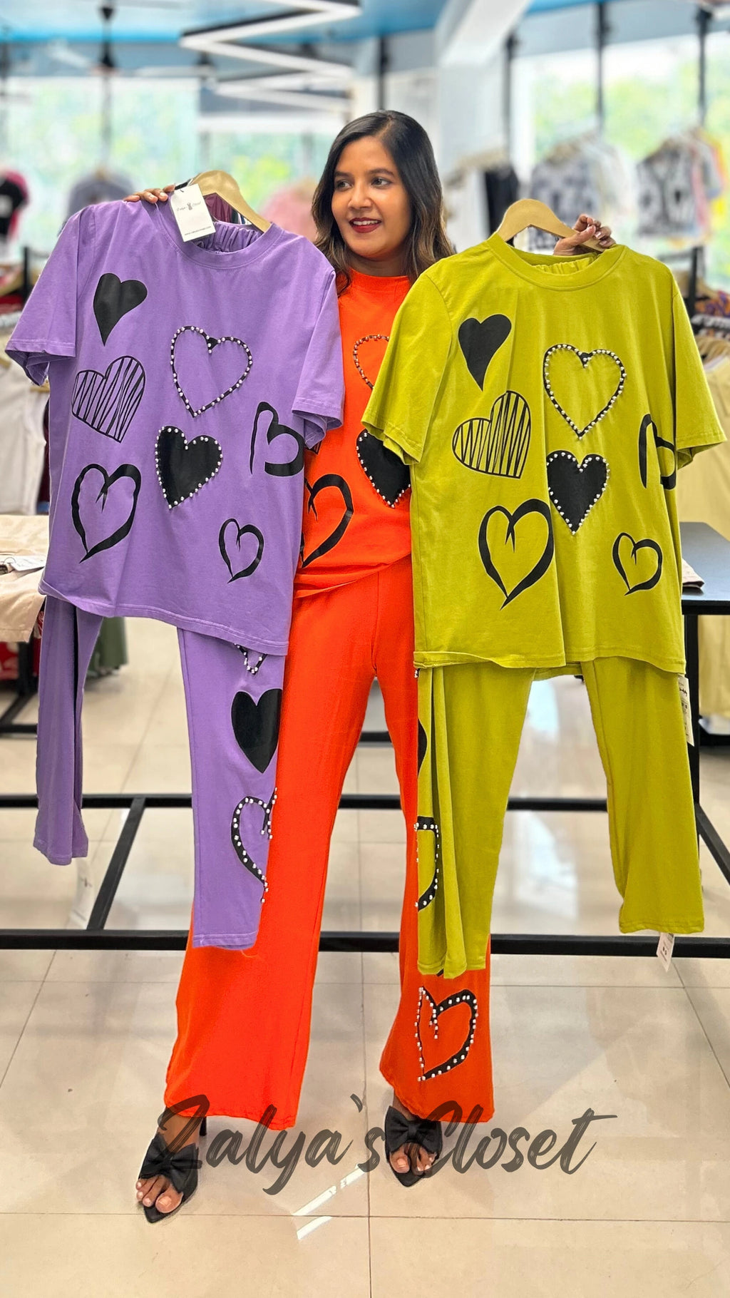 Heart Design Top & Pant Co Ord Set