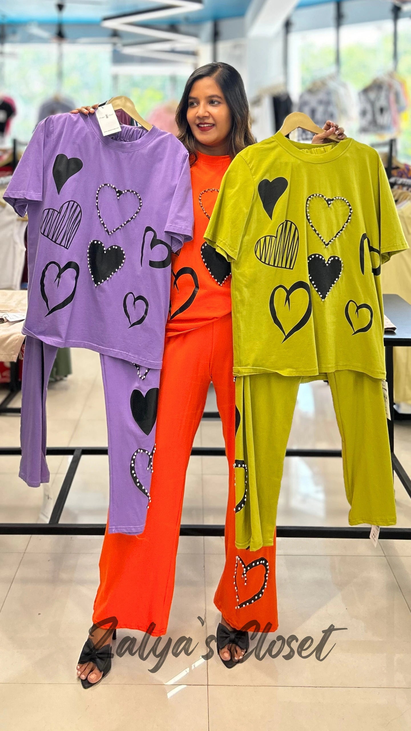 Heart Design Top & Pant Co Ord Set