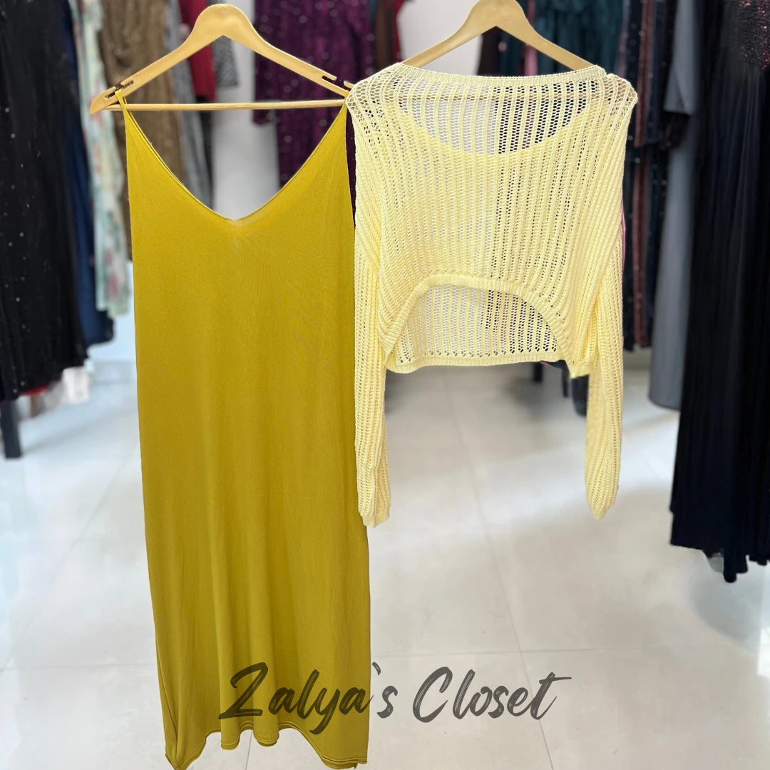 Imported 2pcs Set Crochet Top and Dress