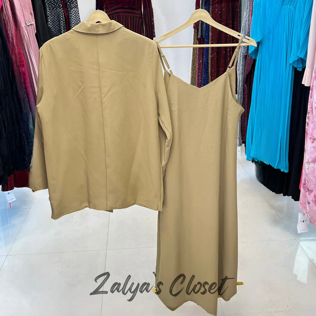 Imported Blazer and Slip Dress Set
