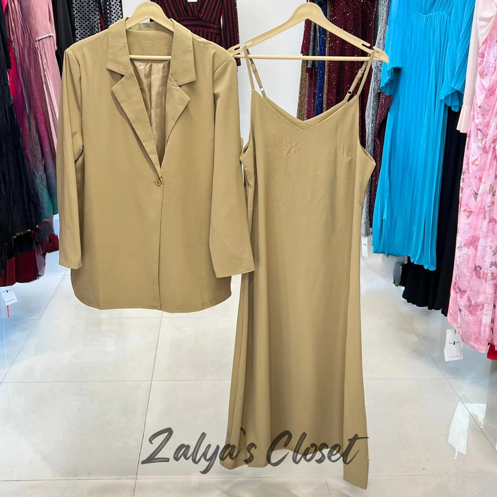 Imported Blazer and Slip Dress Set