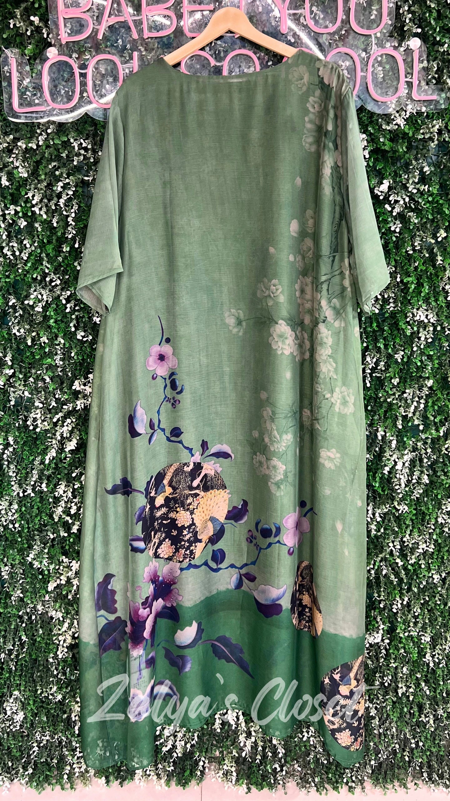 Imported Bottom Printed Plus Size Tunic Dress