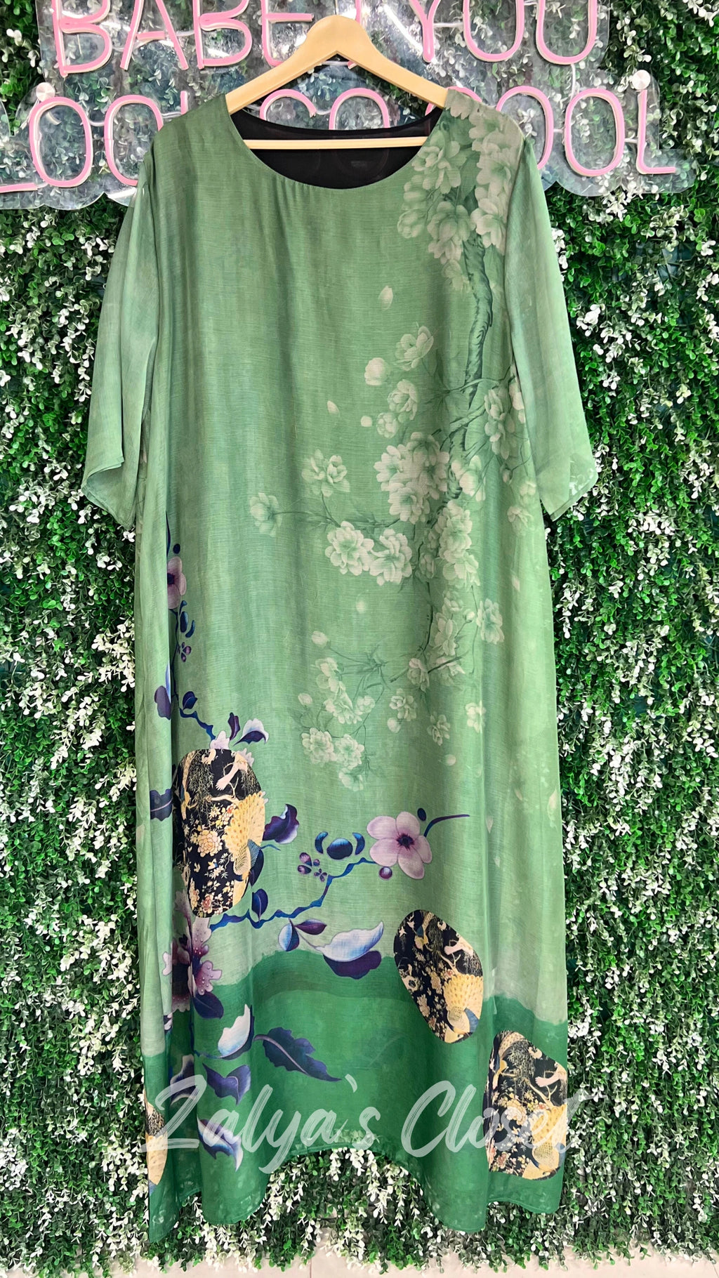 Imported Bottom Printed Plus Size Tunic Dress