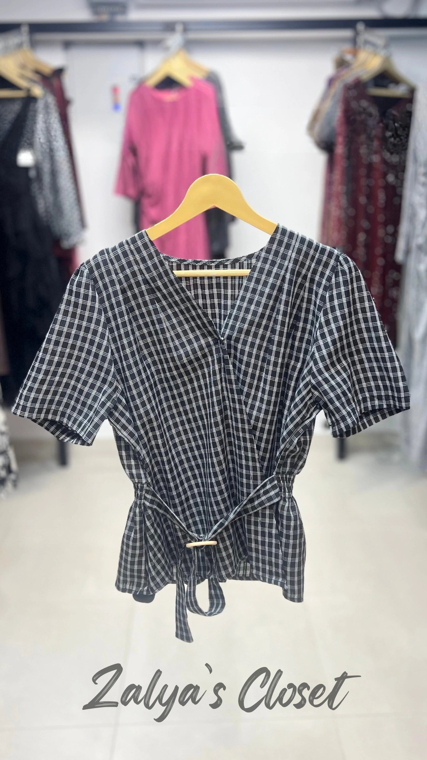 Imported Checked Shirt with Belt