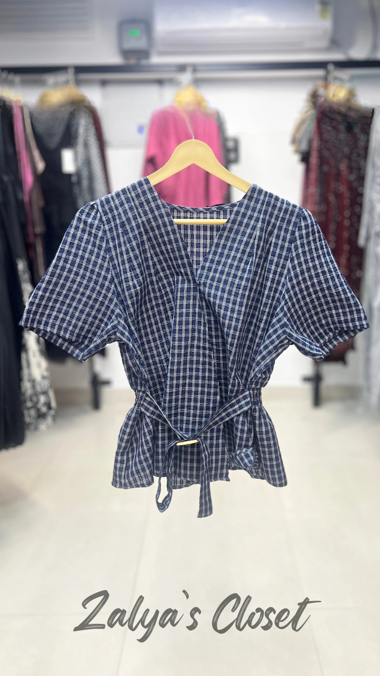 Imported Checked Shirt with Belt