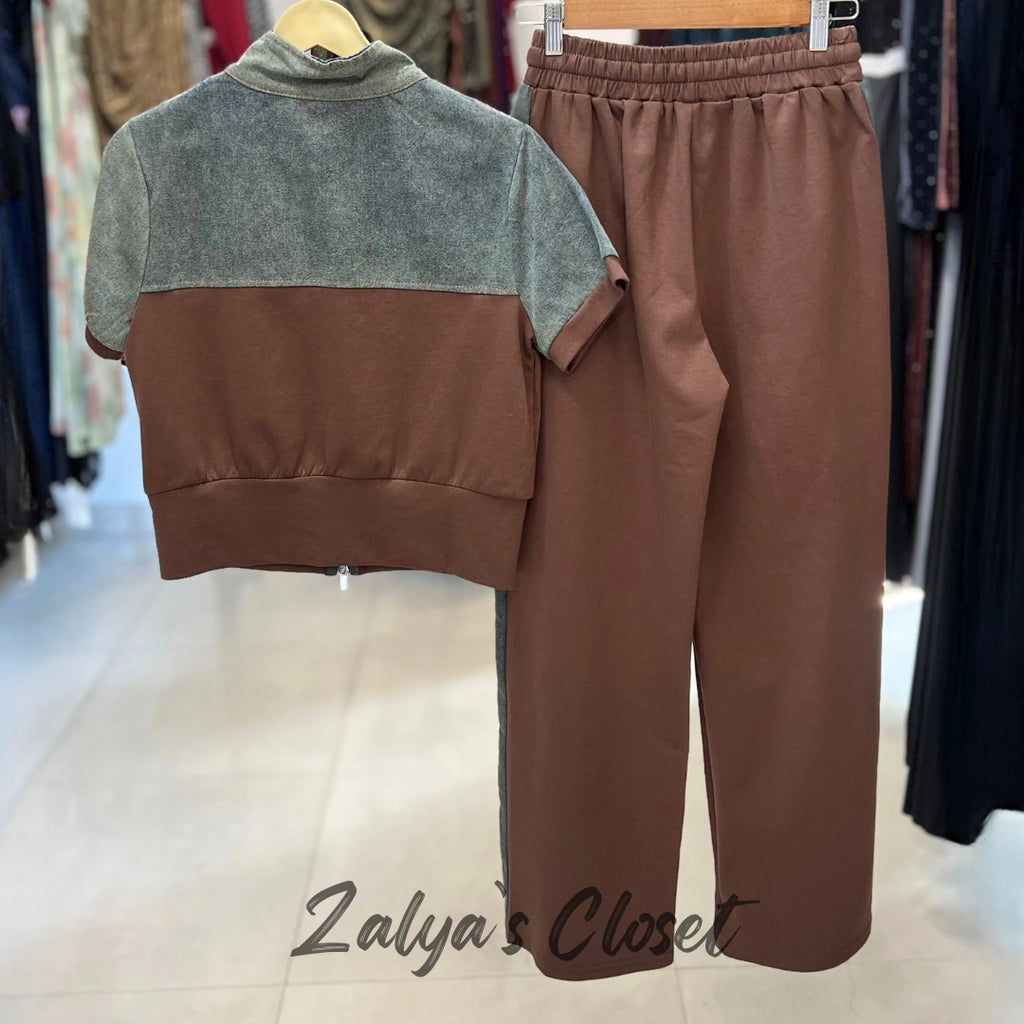 Imported  Denim Co-ord with Zipper