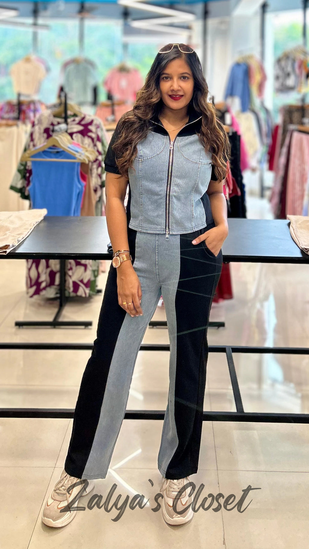 Imported Denim Co-ord with Zipper Top and Pant