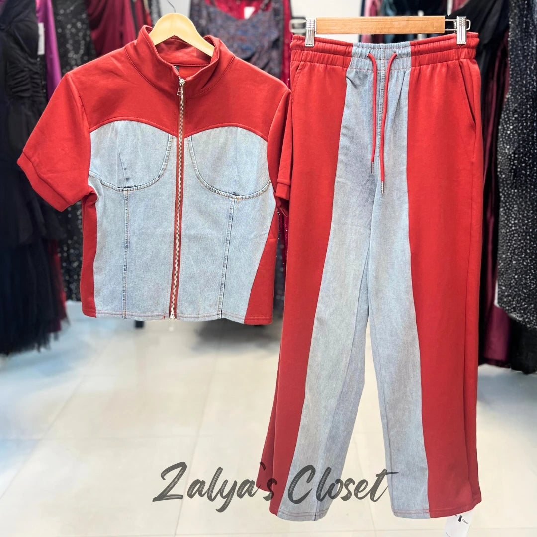 Imported Denim Co-ord with Zipper Top and Pant