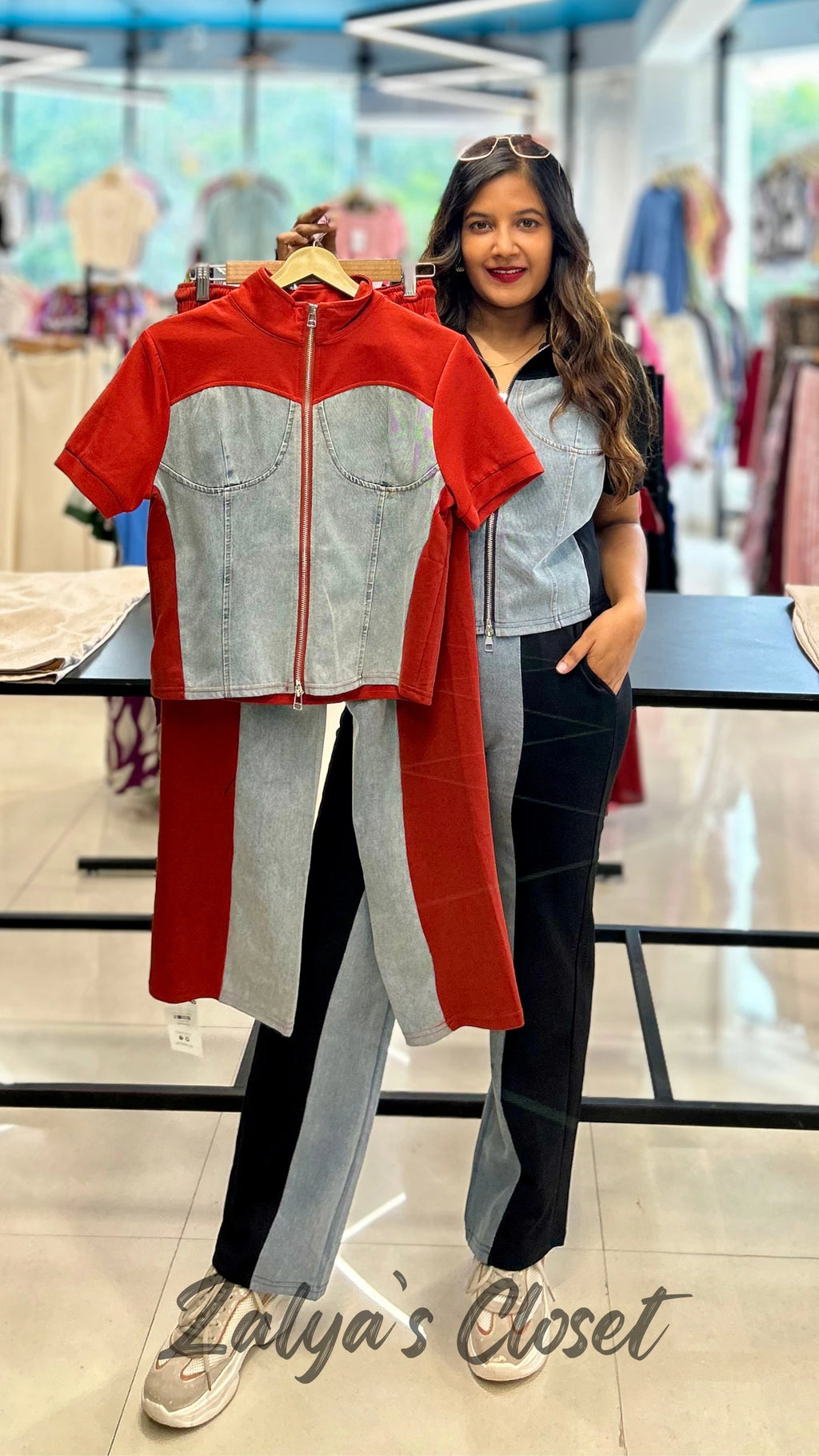 Imported Denim Co-ord with Zipper Top and Pant