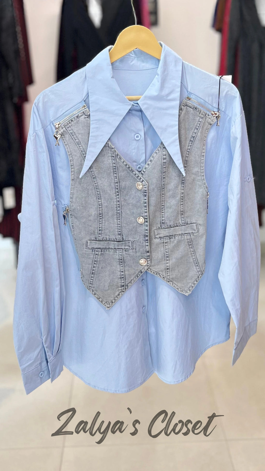 Imported Denim Patch Shirt