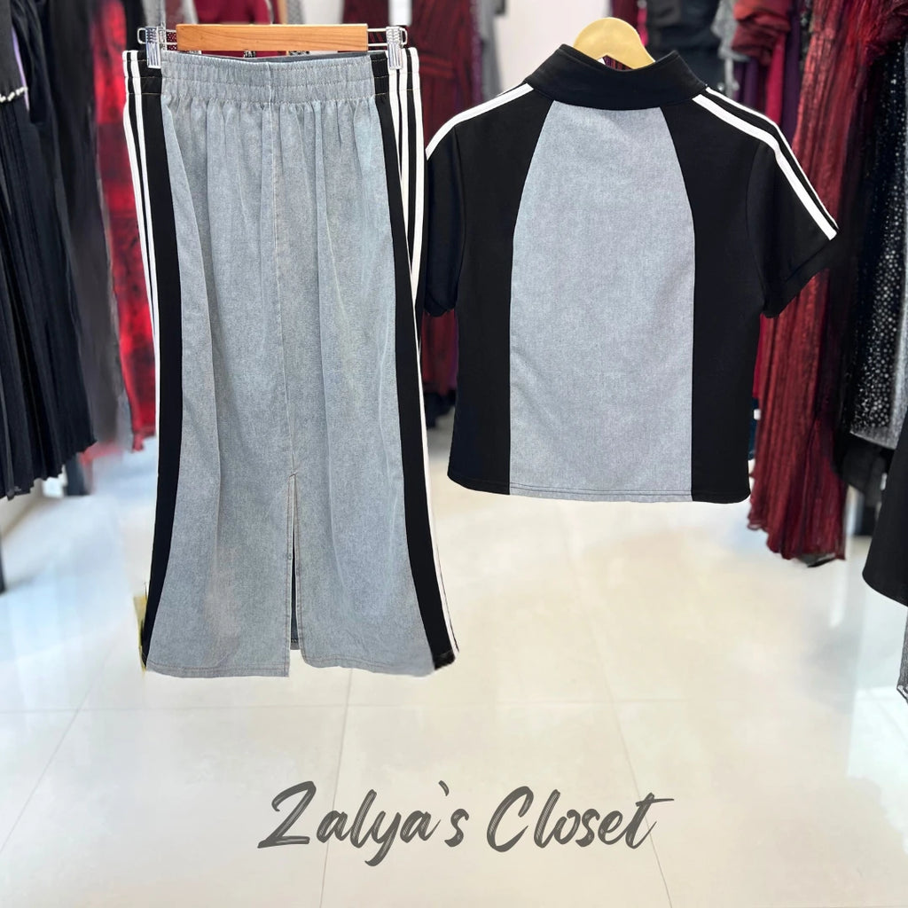 Imported Denim Skirt & Top Co Ord Set