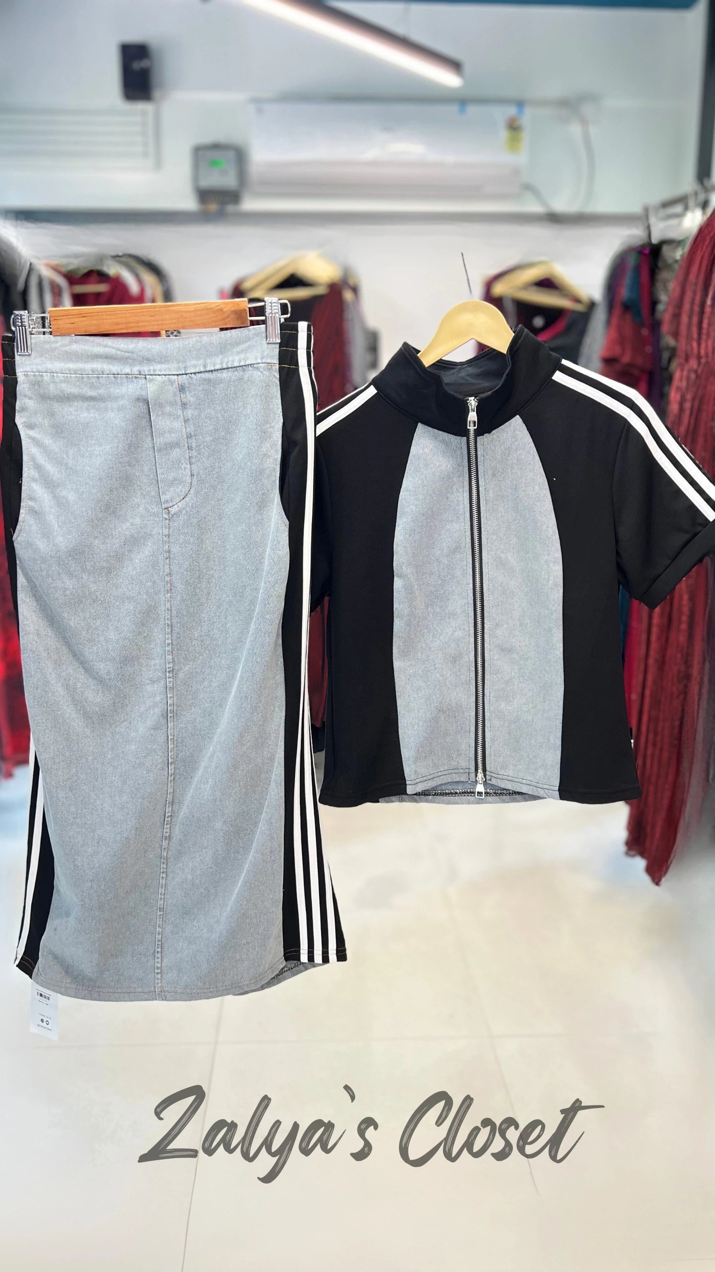 Imported Denim Skirt & Top Co Ord Set