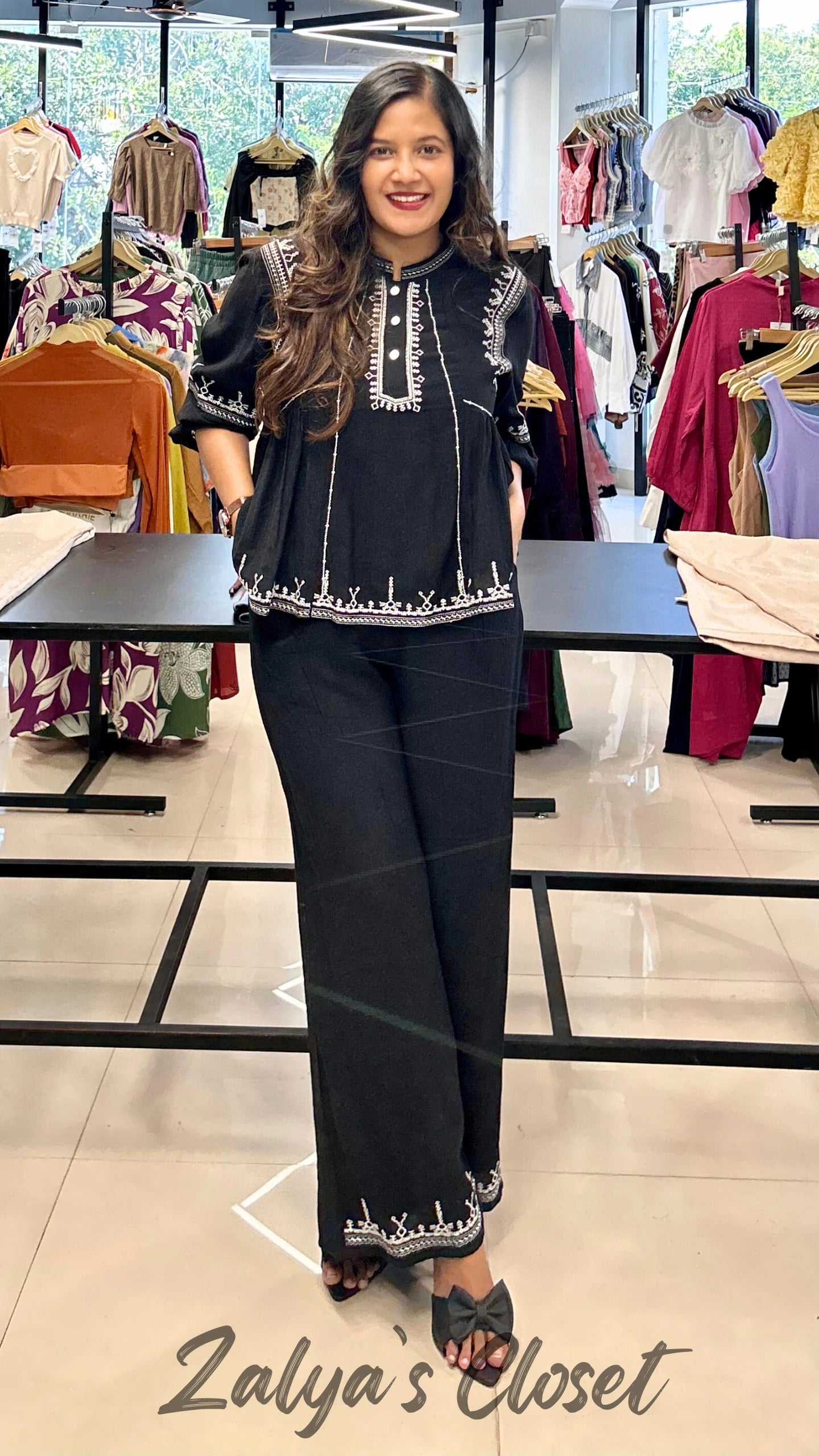 Imported Embroidered Top and Pant Set