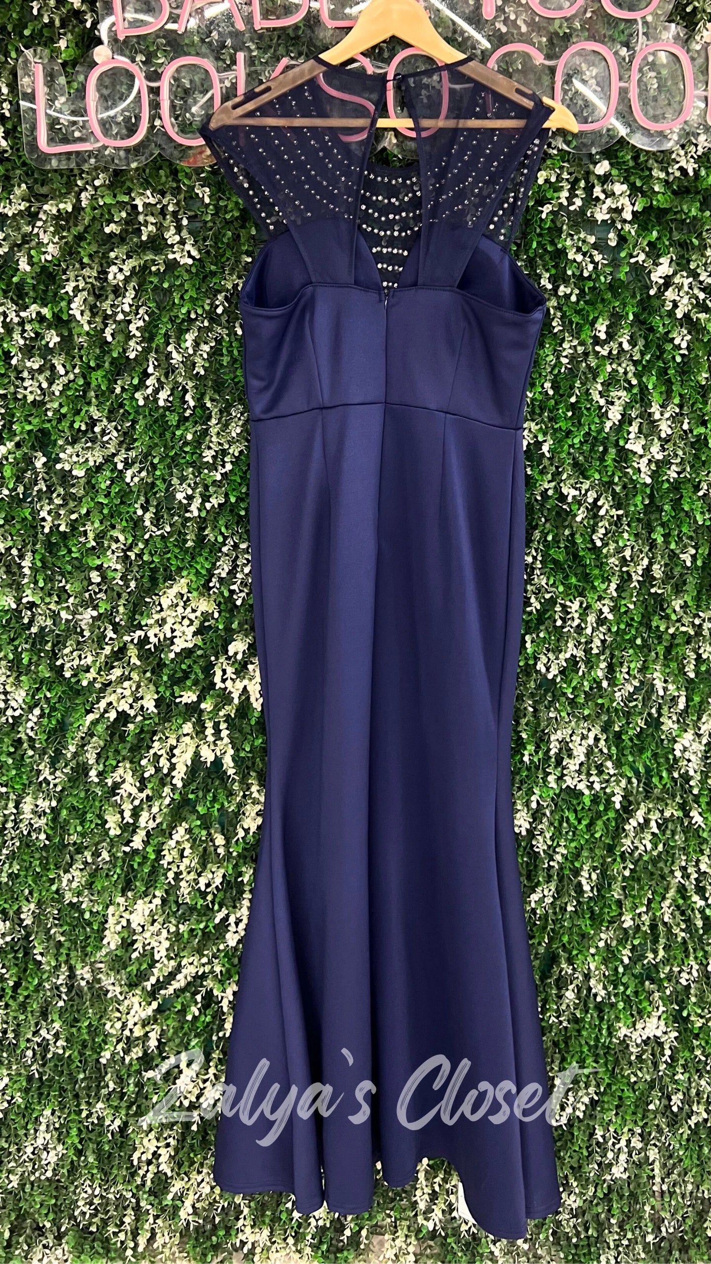 Imported Fish Cut Party Wear With Stone Work On Neckline