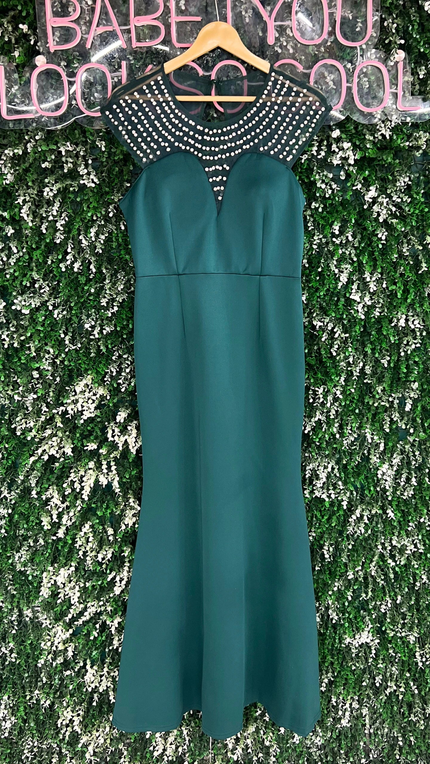 Imported Fish Cut Party Wear With Stone Work On Neckline