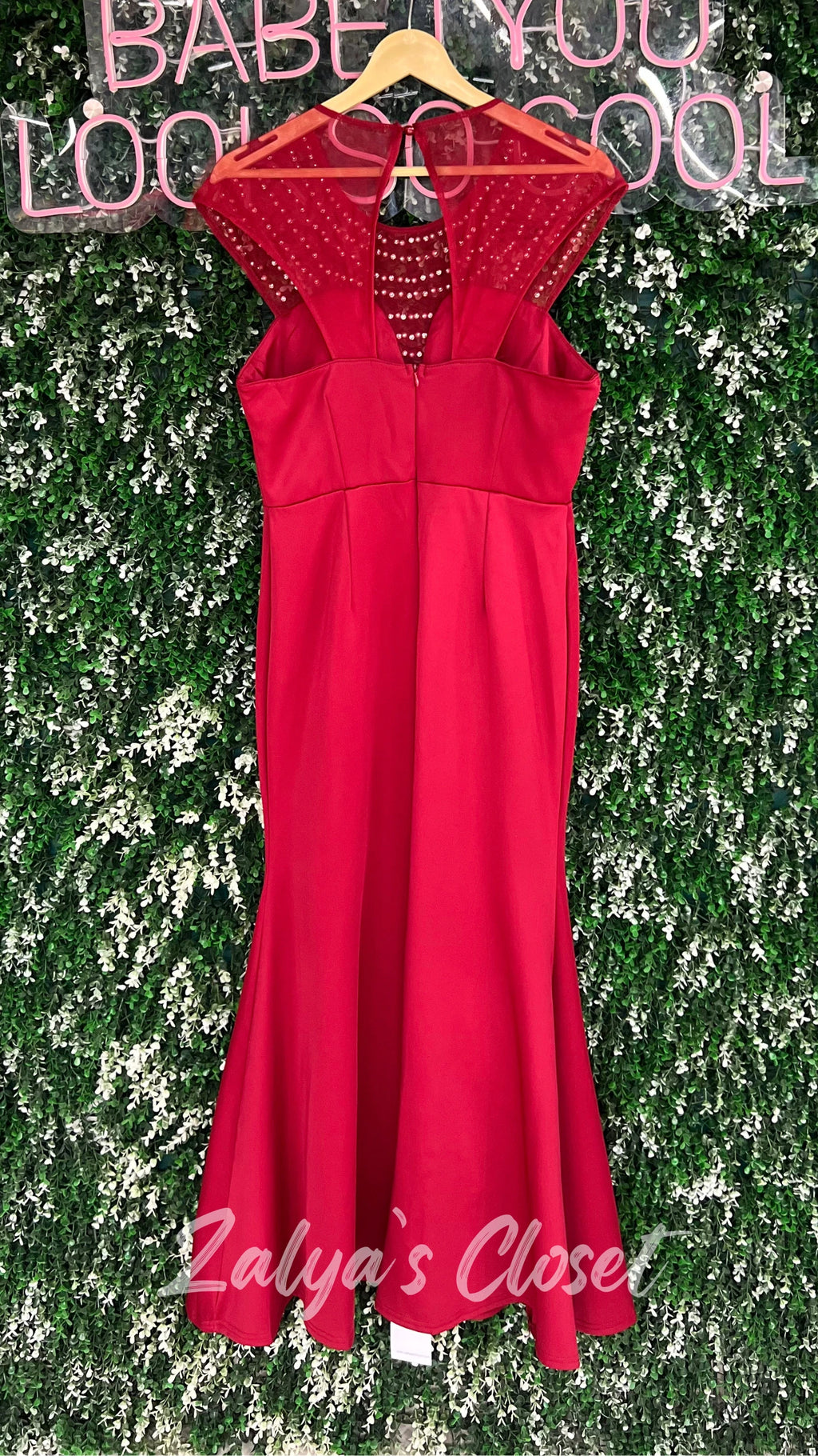 Imported Fish Cut Party Wear With Stone Work On Neckline