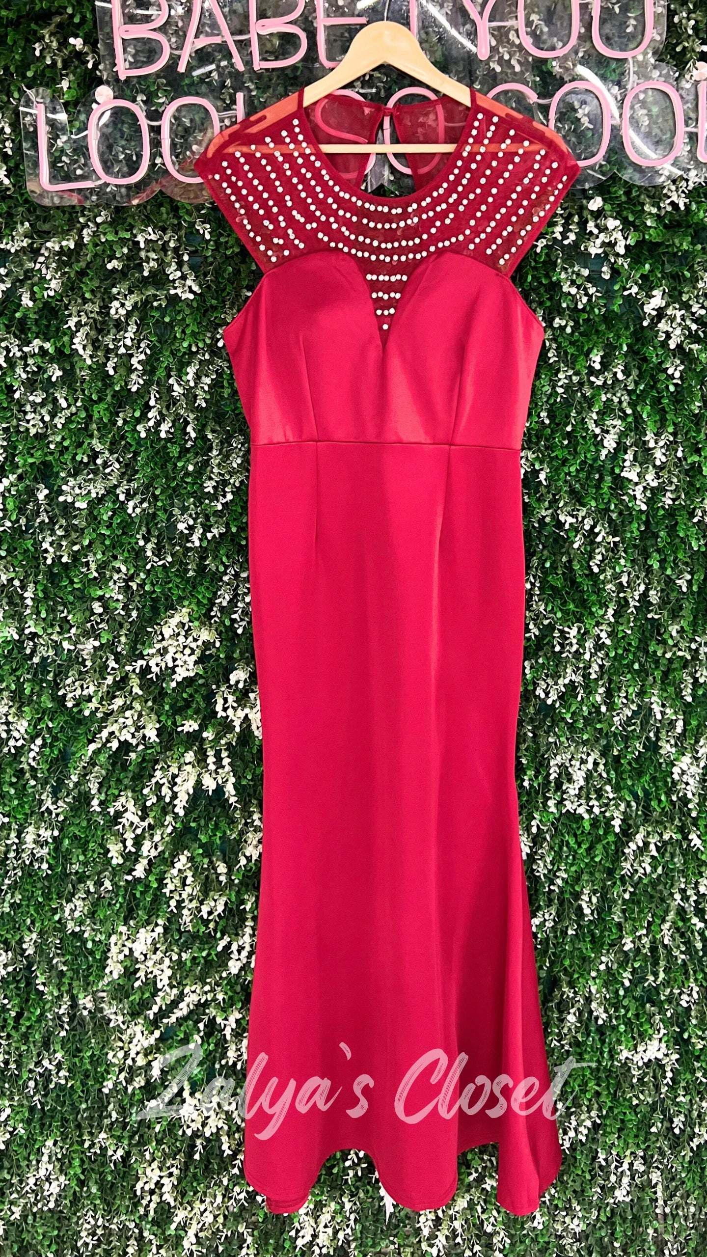 Imported Fish Cut Party Wear With Stone Work On Neckline