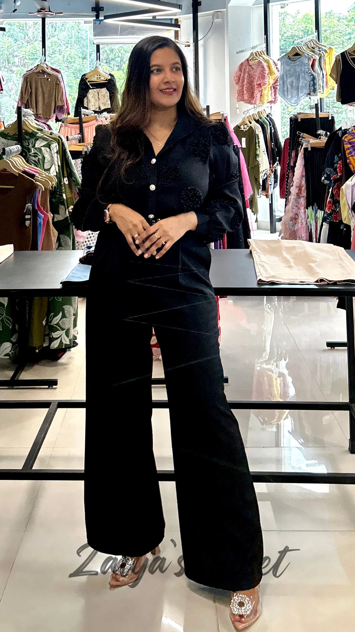 Imported Flower Embossed Tops