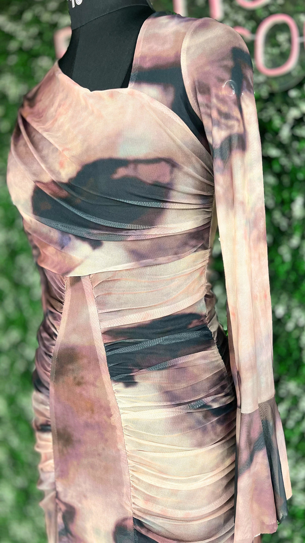 Imported High Neck Printed Bodycon Dress