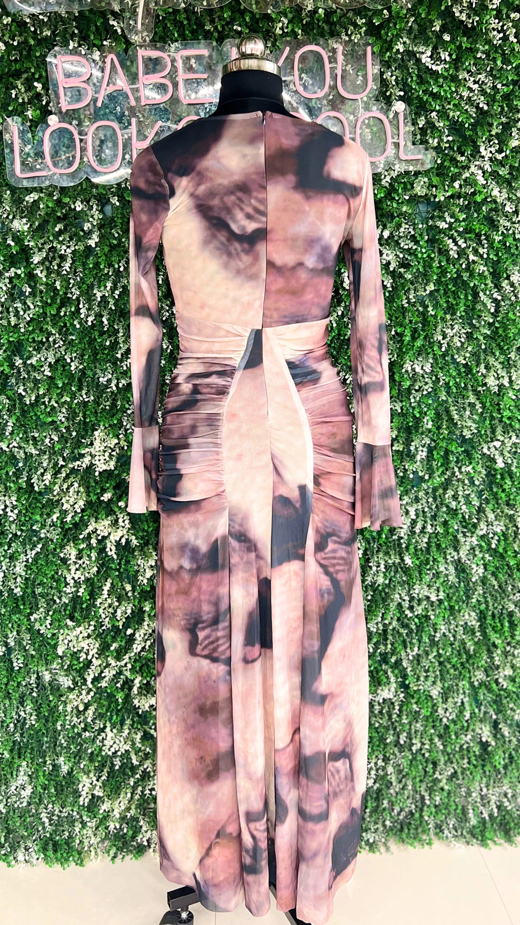 Imported High Neck Printed Bodycon Dress