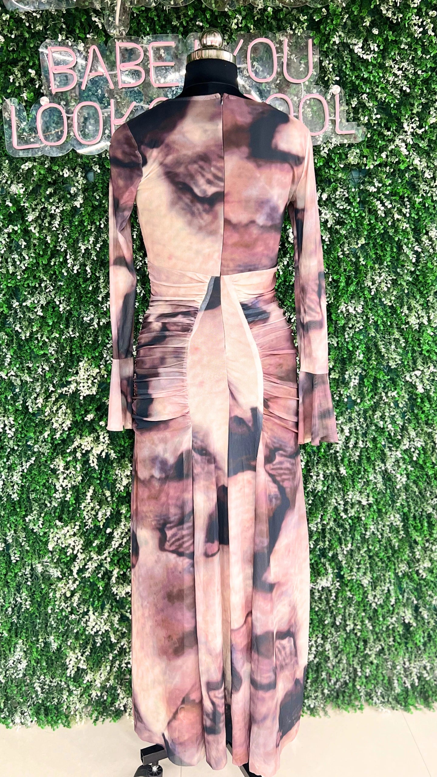 Imported High Neck Printed Bodycon Dress