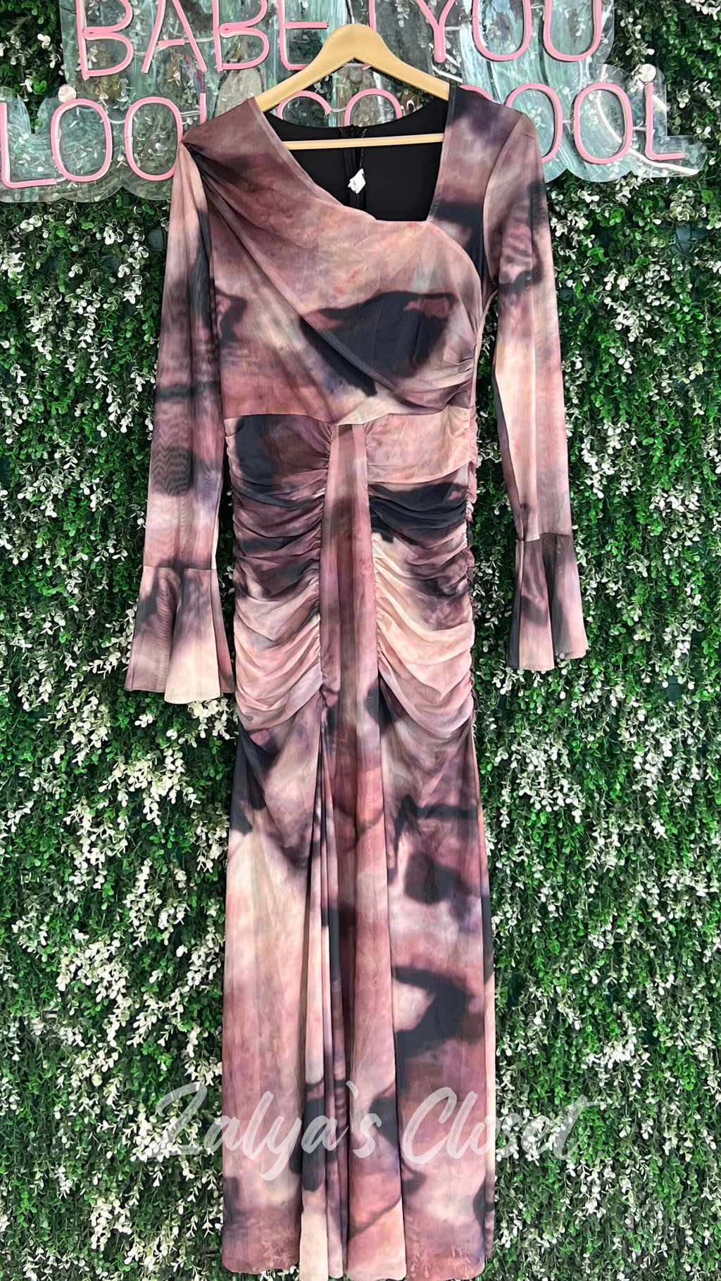 Imported High Neck Printed Bodycon Dress