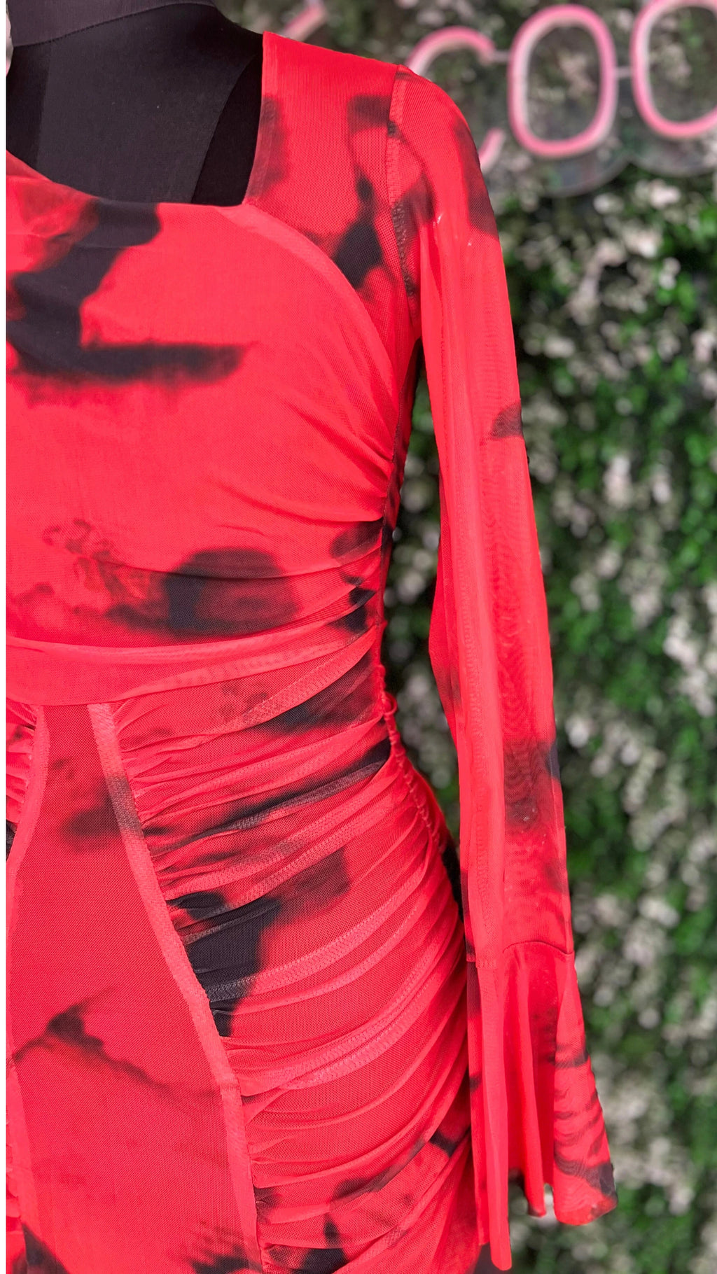 Imported High Neck Printed Bodycon Dress