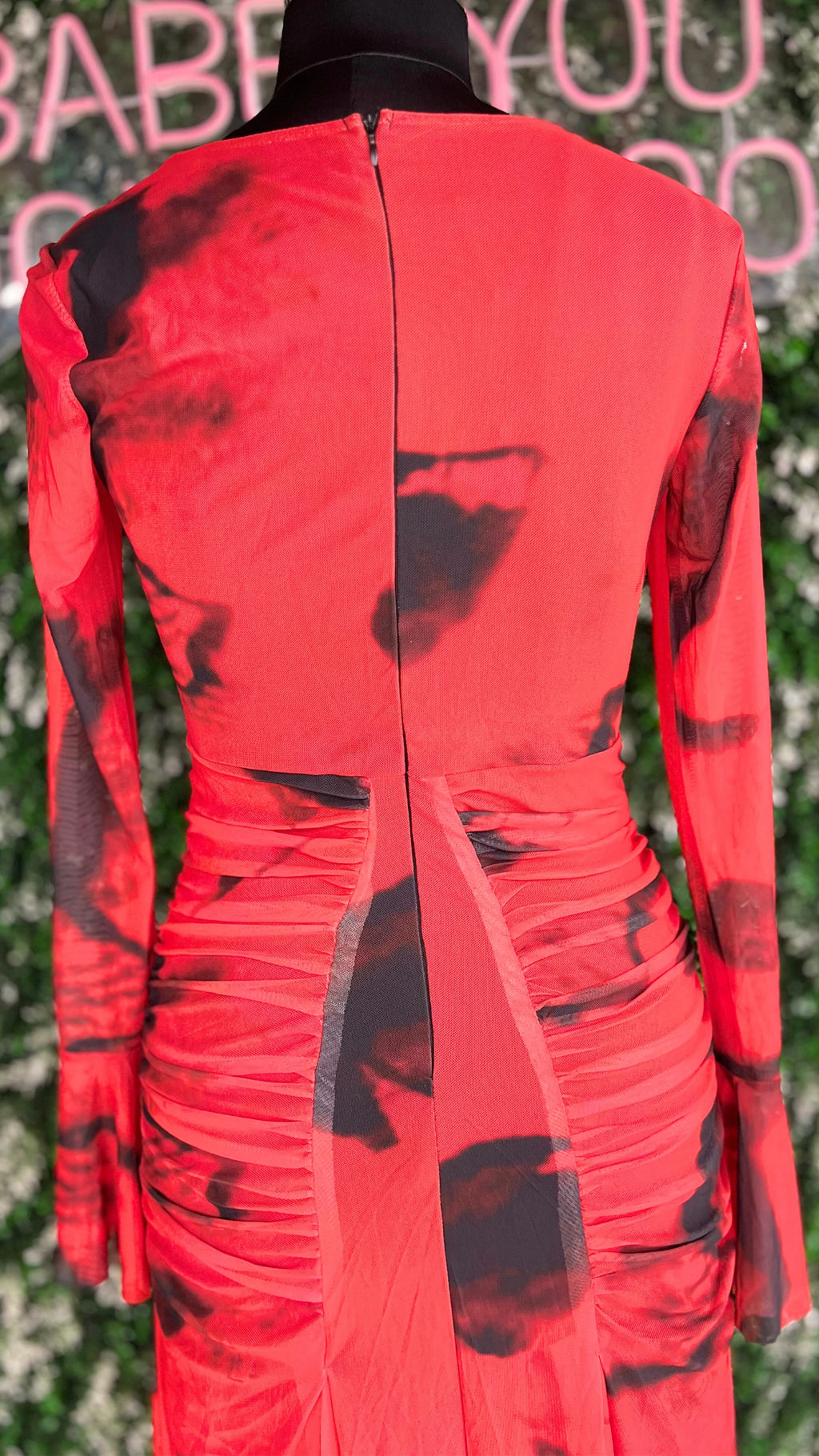 Imported High Neck Printed Bodycon Dress