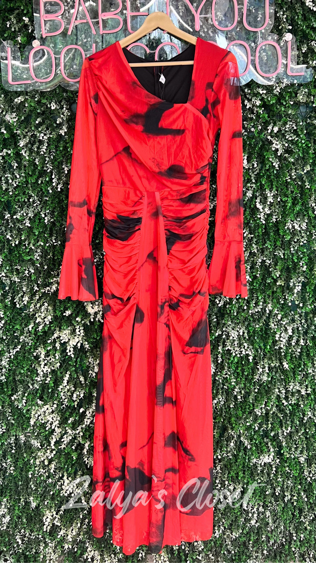 Imported High Neck Printed Bodycon Dress