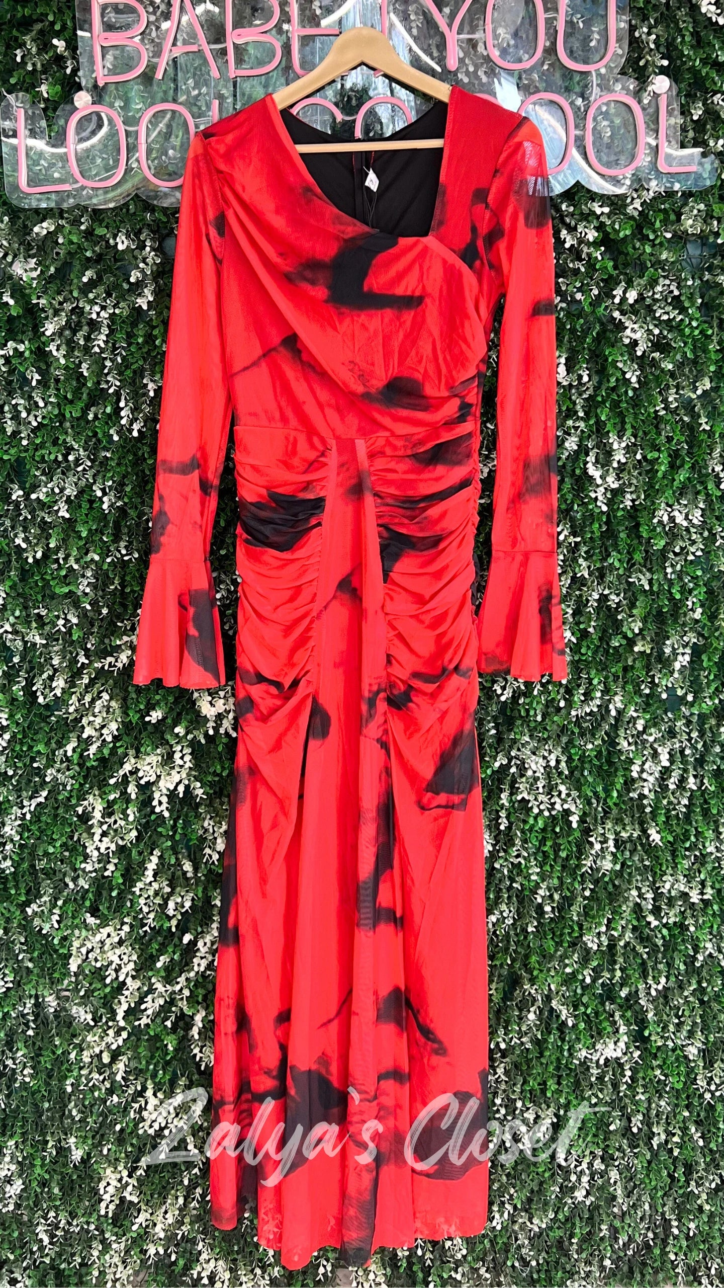 Imported High Neck Printed Bodycon Dress