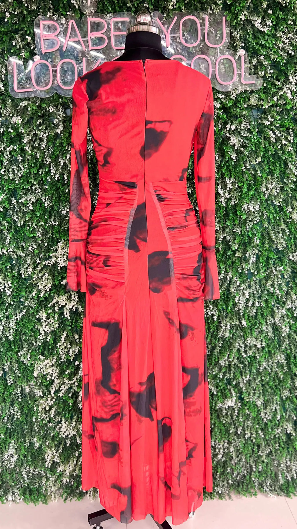 Imported High Neck Printed Bodycon Dress