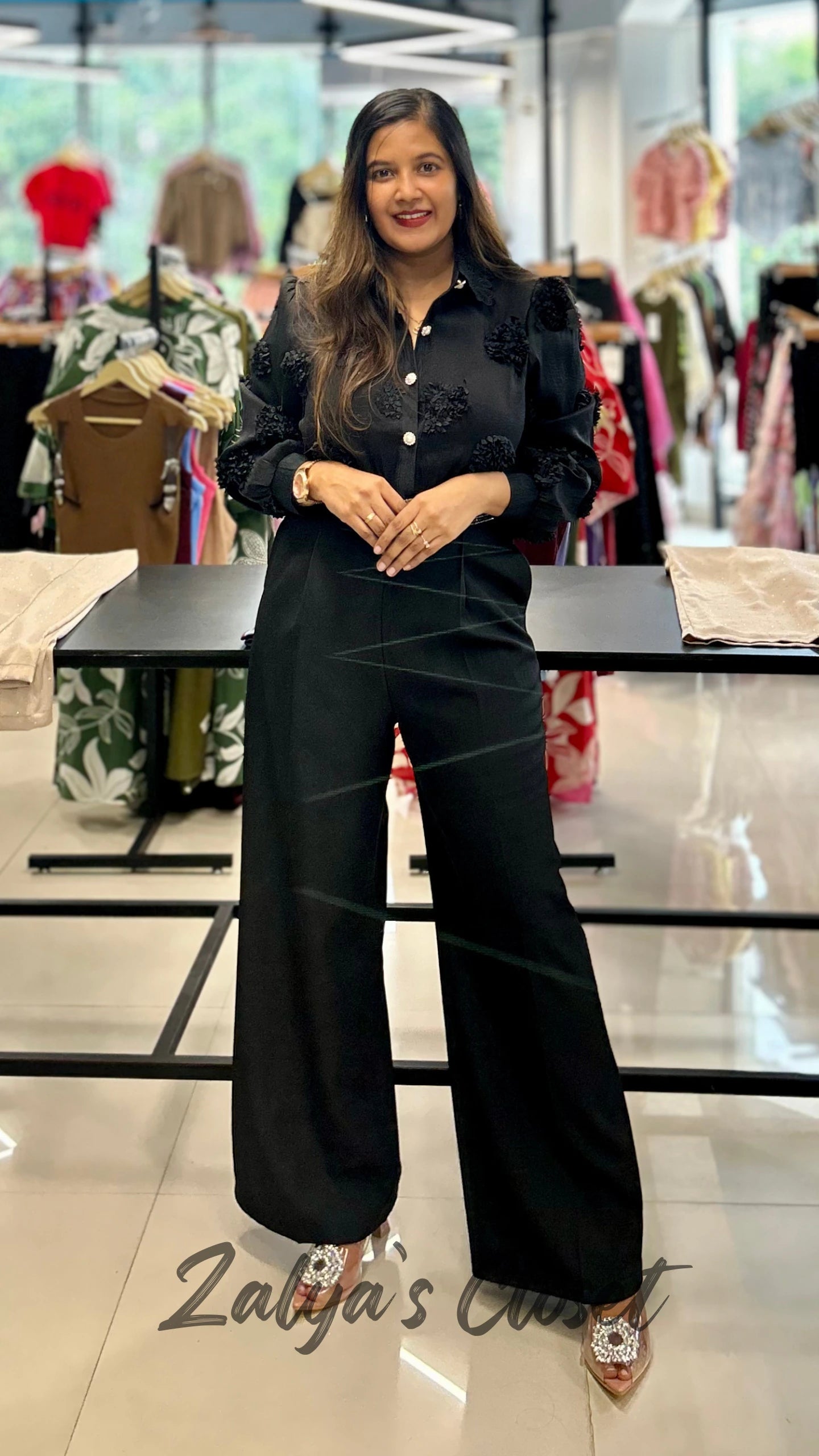 Imported Flower Embossed Tops