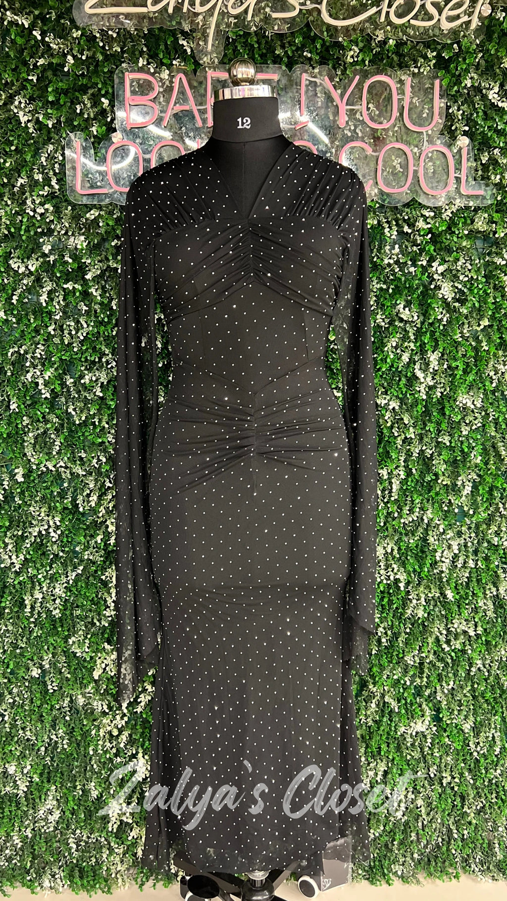 Imported Party Wear Full Sleeves Bodycon Dress