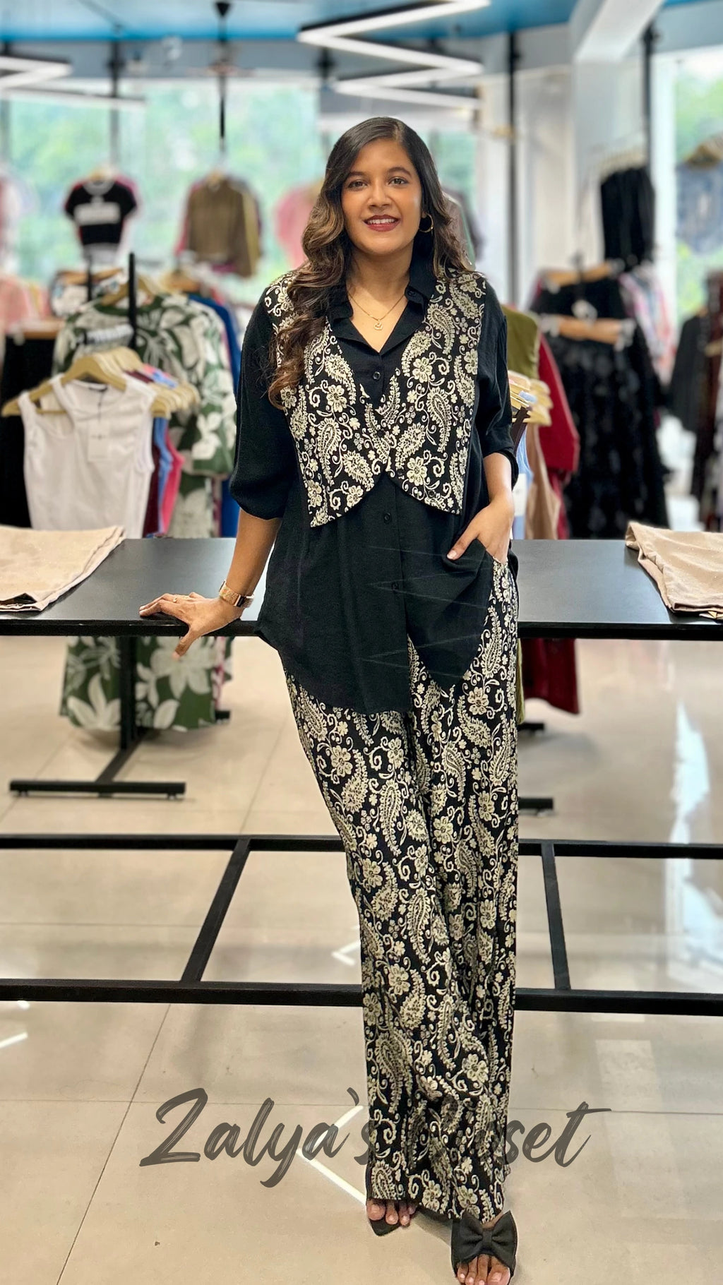 Imported Printed Co-ord Set Vest and Shirt Style