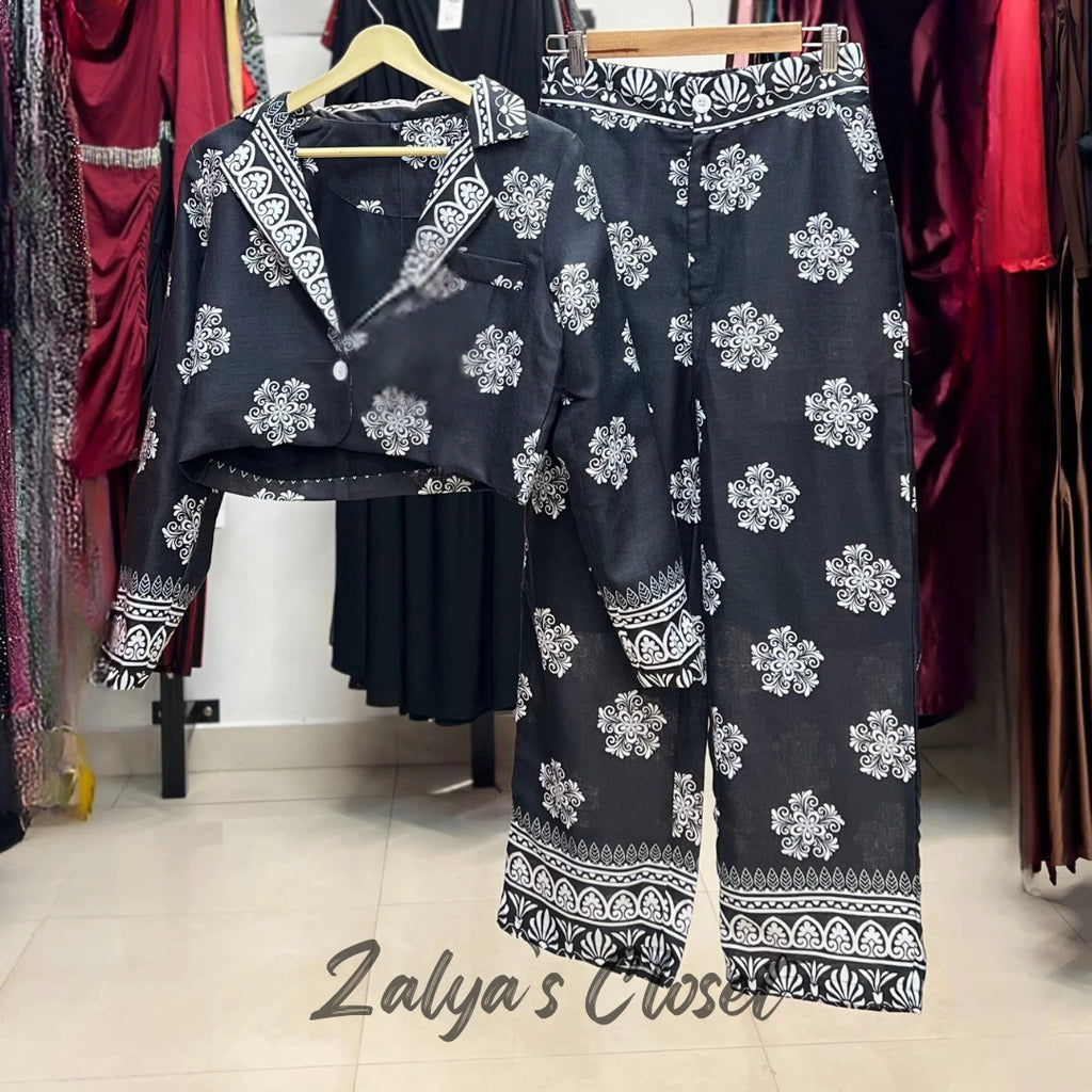 Imported Printed Jacket And Pant Co Ord Set