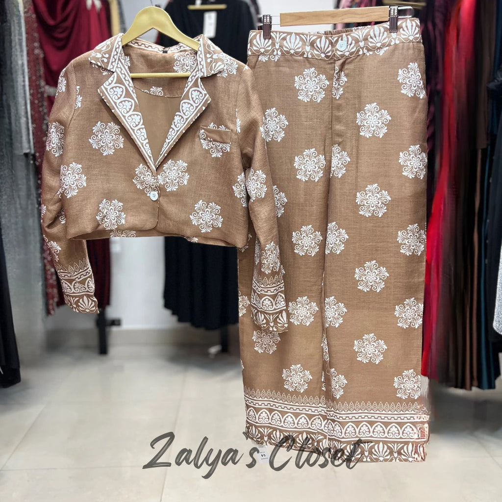 Imported Printed Jacket And Pant Co Ord Set