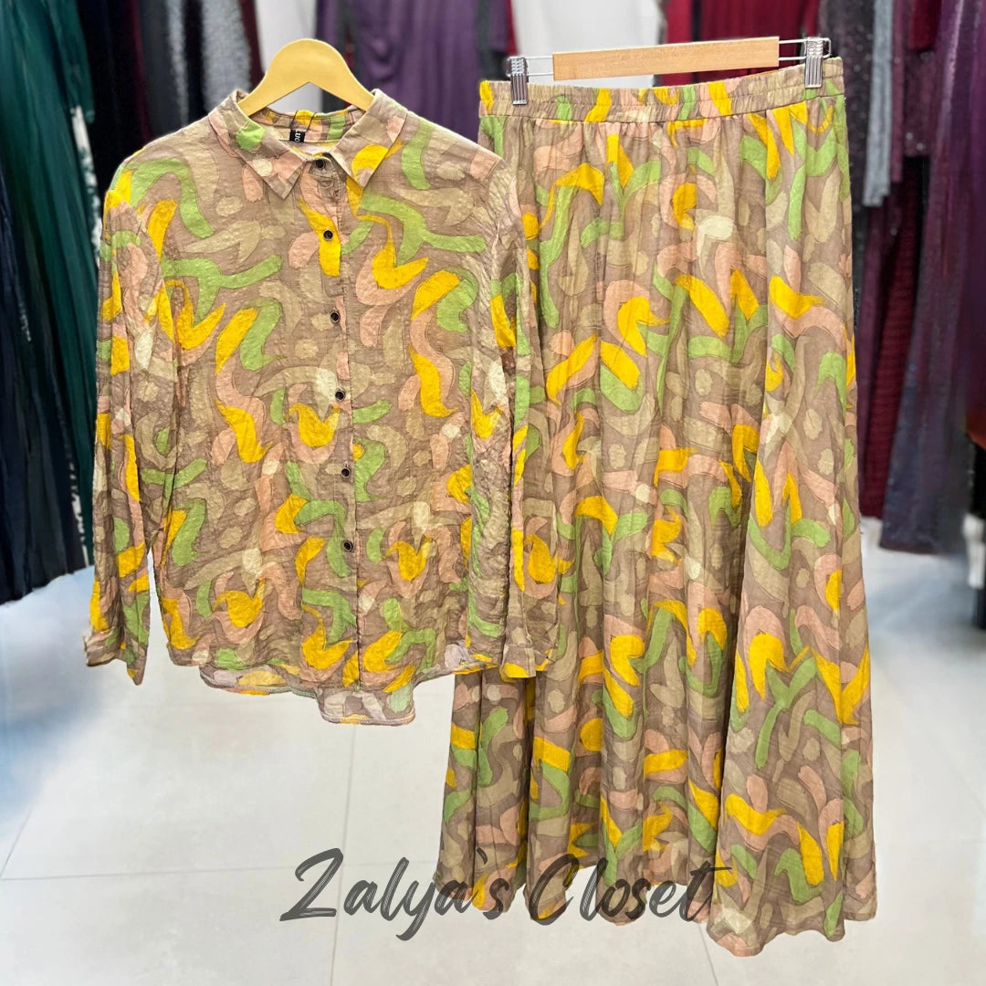 Imported Printed Top and Skirt Co-ord Set