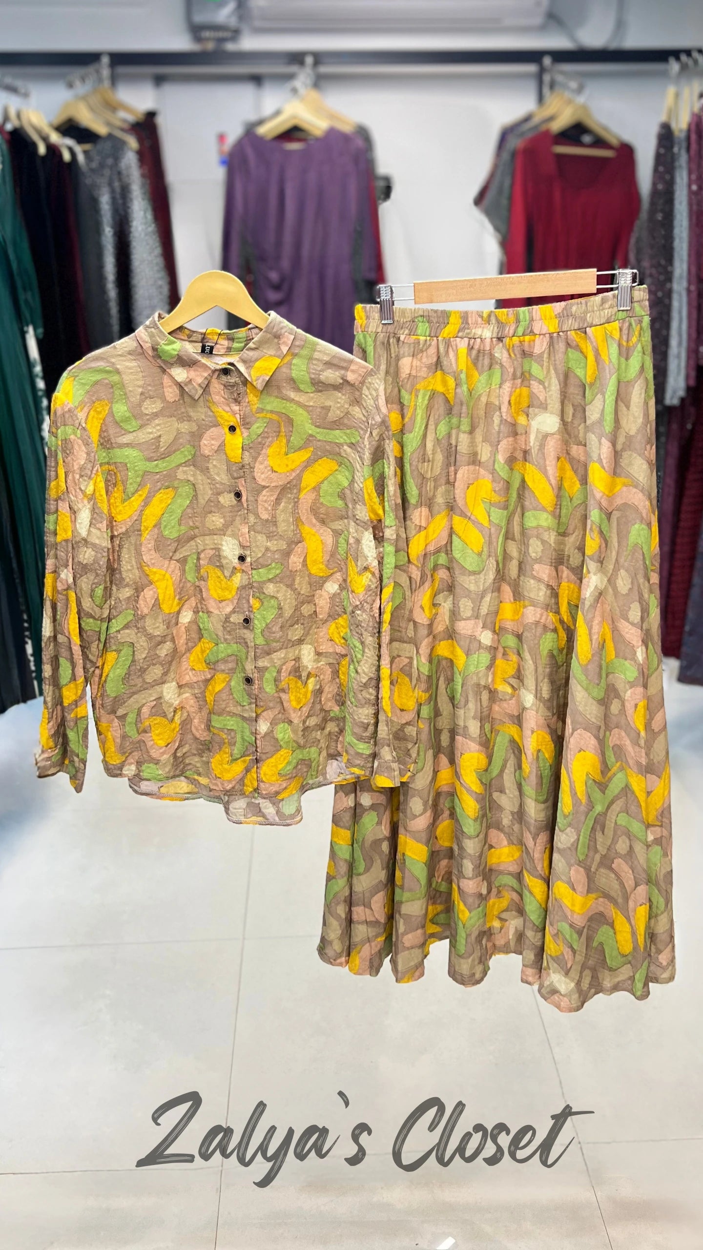 Imported Printed Top and Skirt Co-ord Set