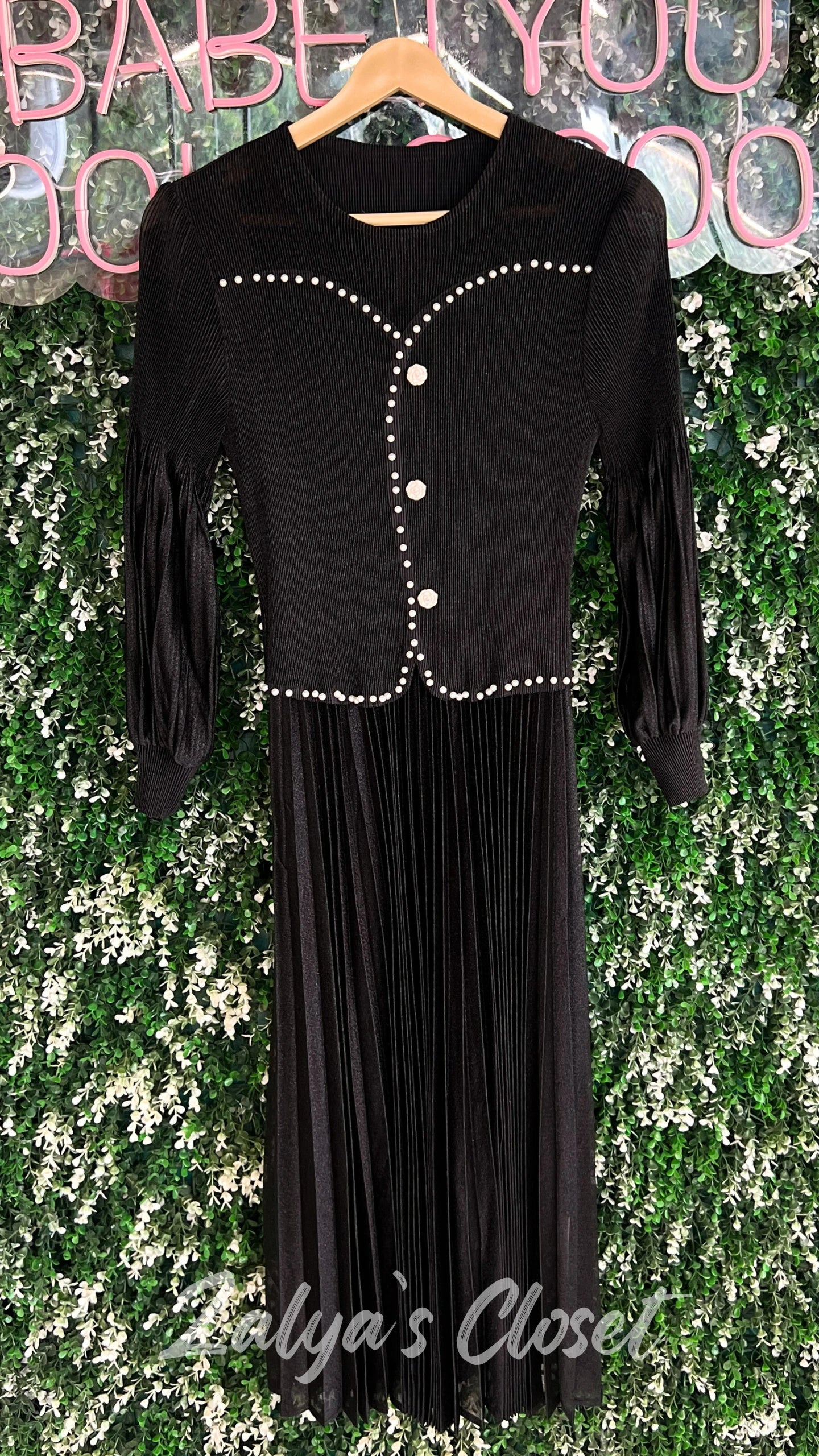 Imported Satin Magic Dress with Pearl Work