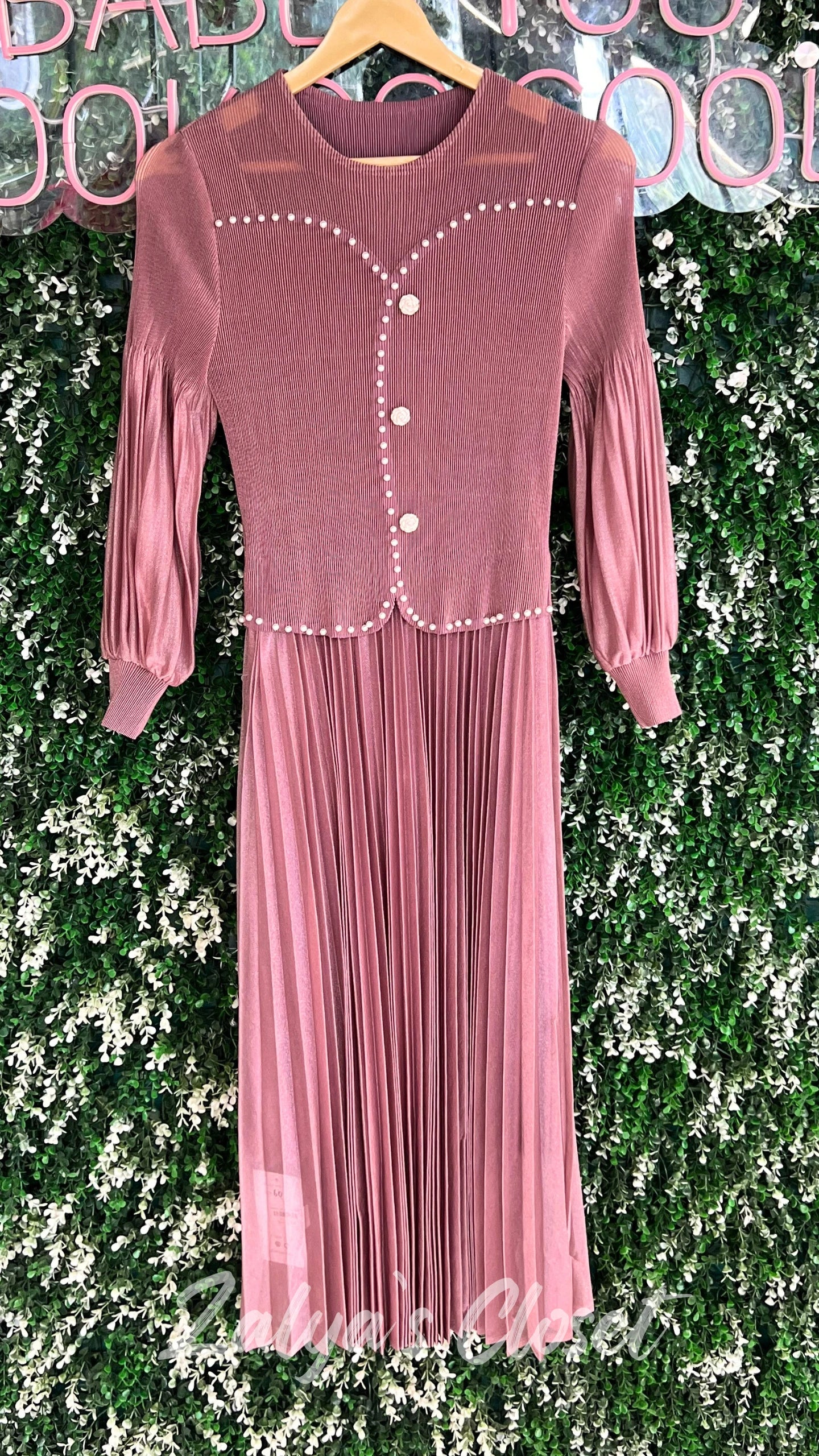 Imported Satin Magic Dress with Pearl Work