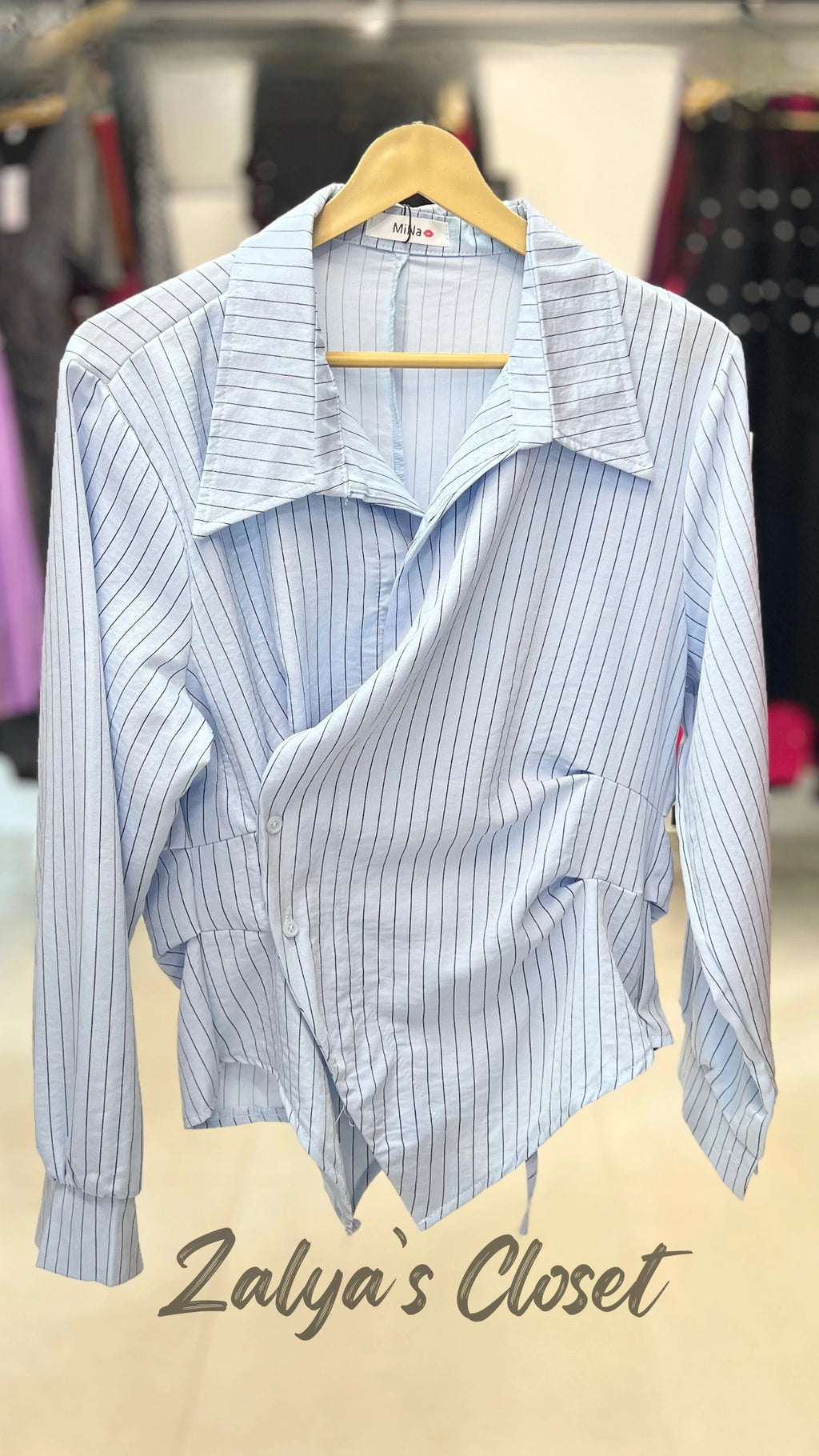 Imported Striped Asymmetric Shirts