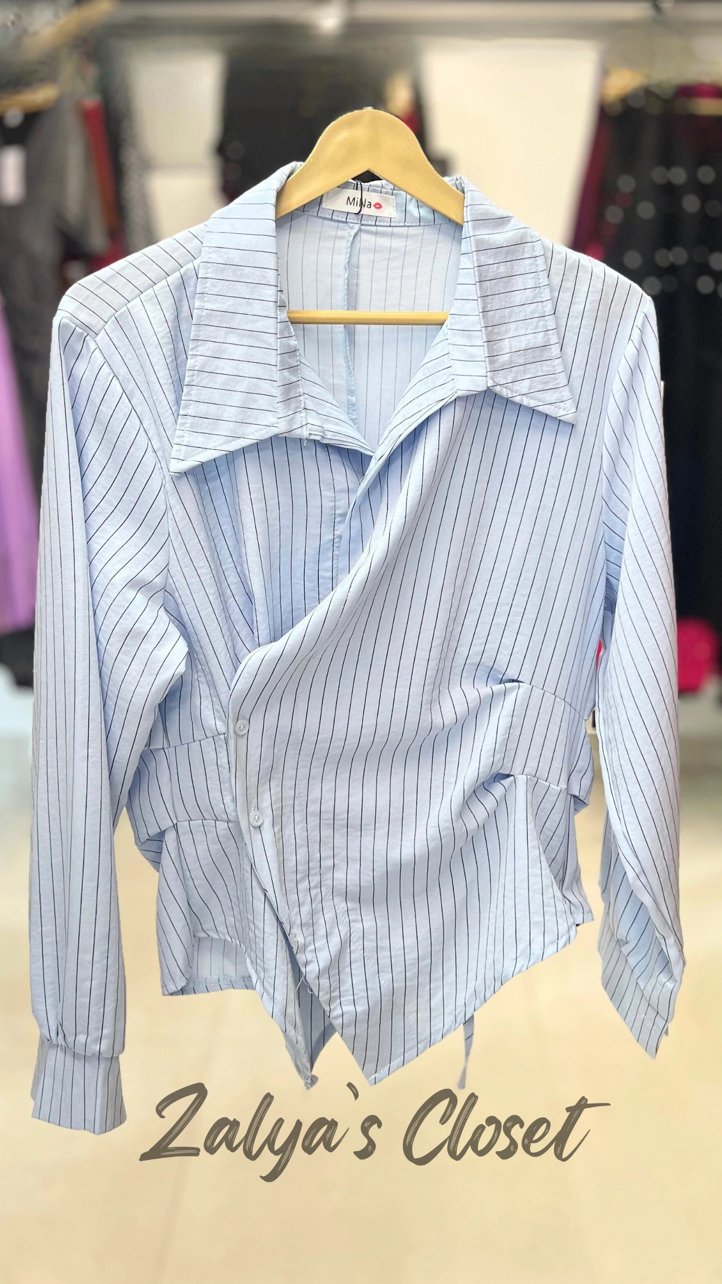 Imported Striped Asymmetric Shirts