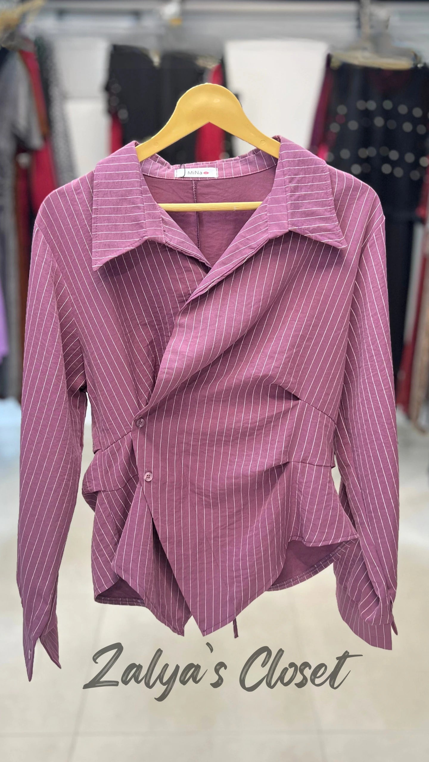 Imported Striped Asymmetric Shirts