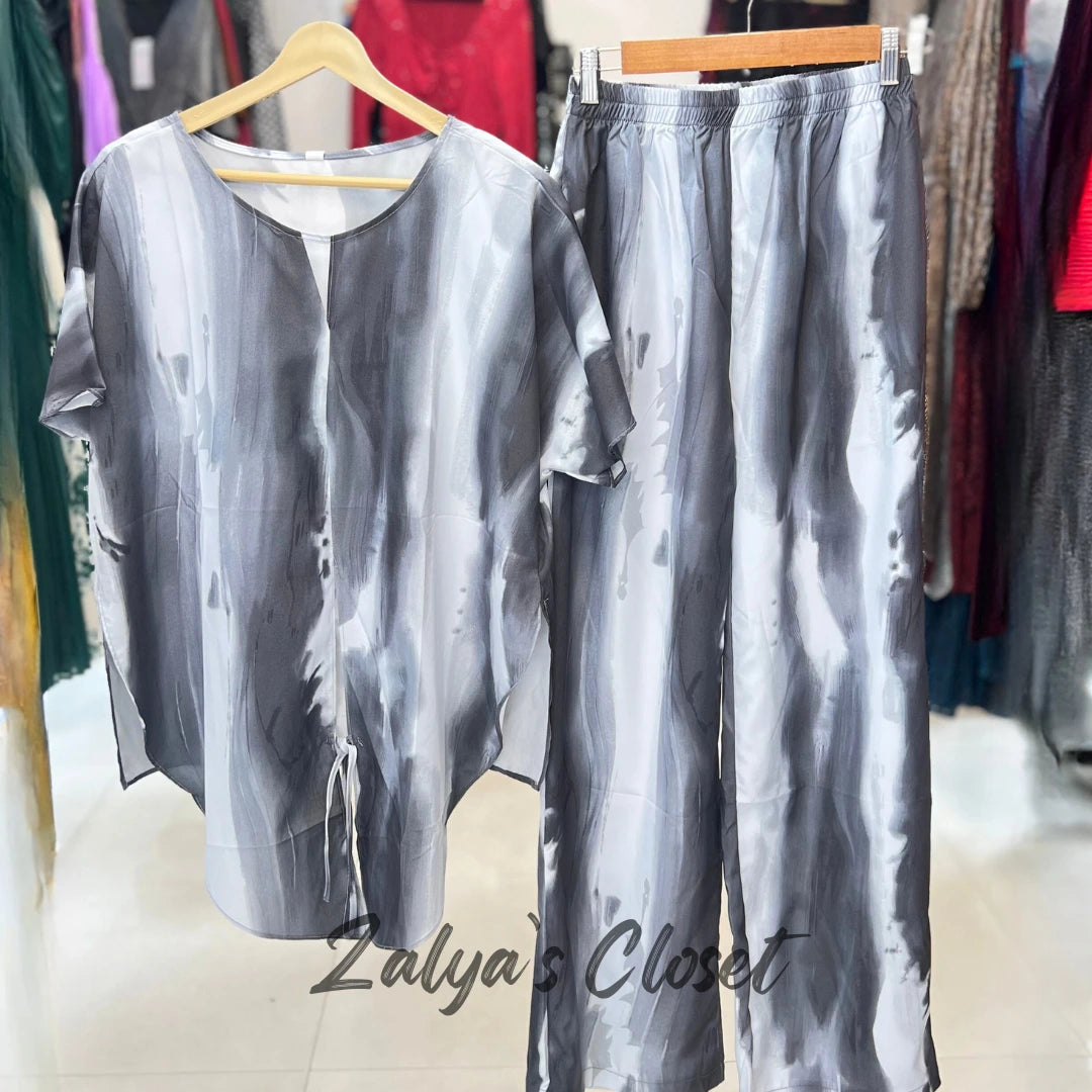 Imported Front Slit Marble Printed Co Ord Set