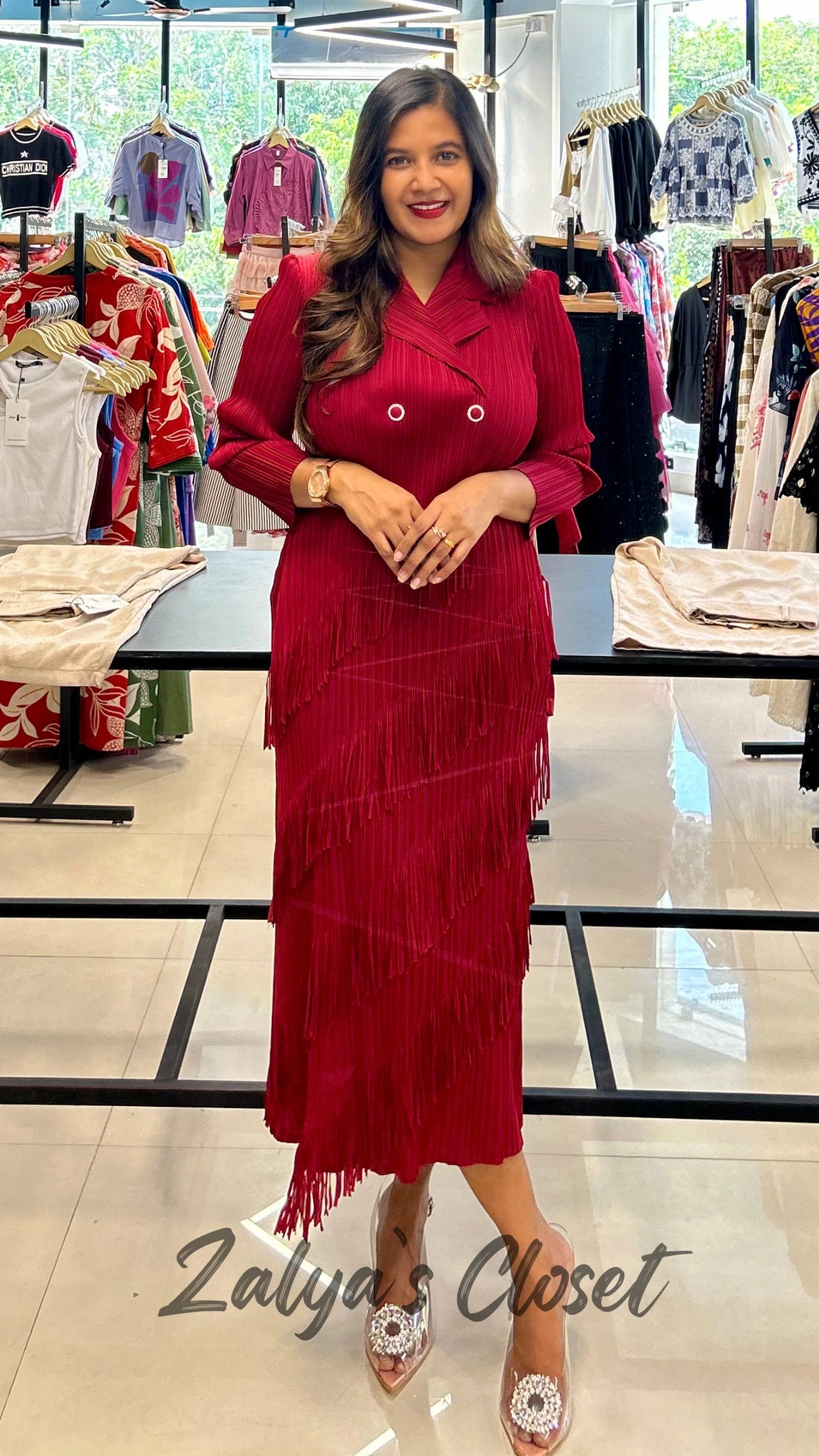 Imported Magic Dress with Frills & Belts