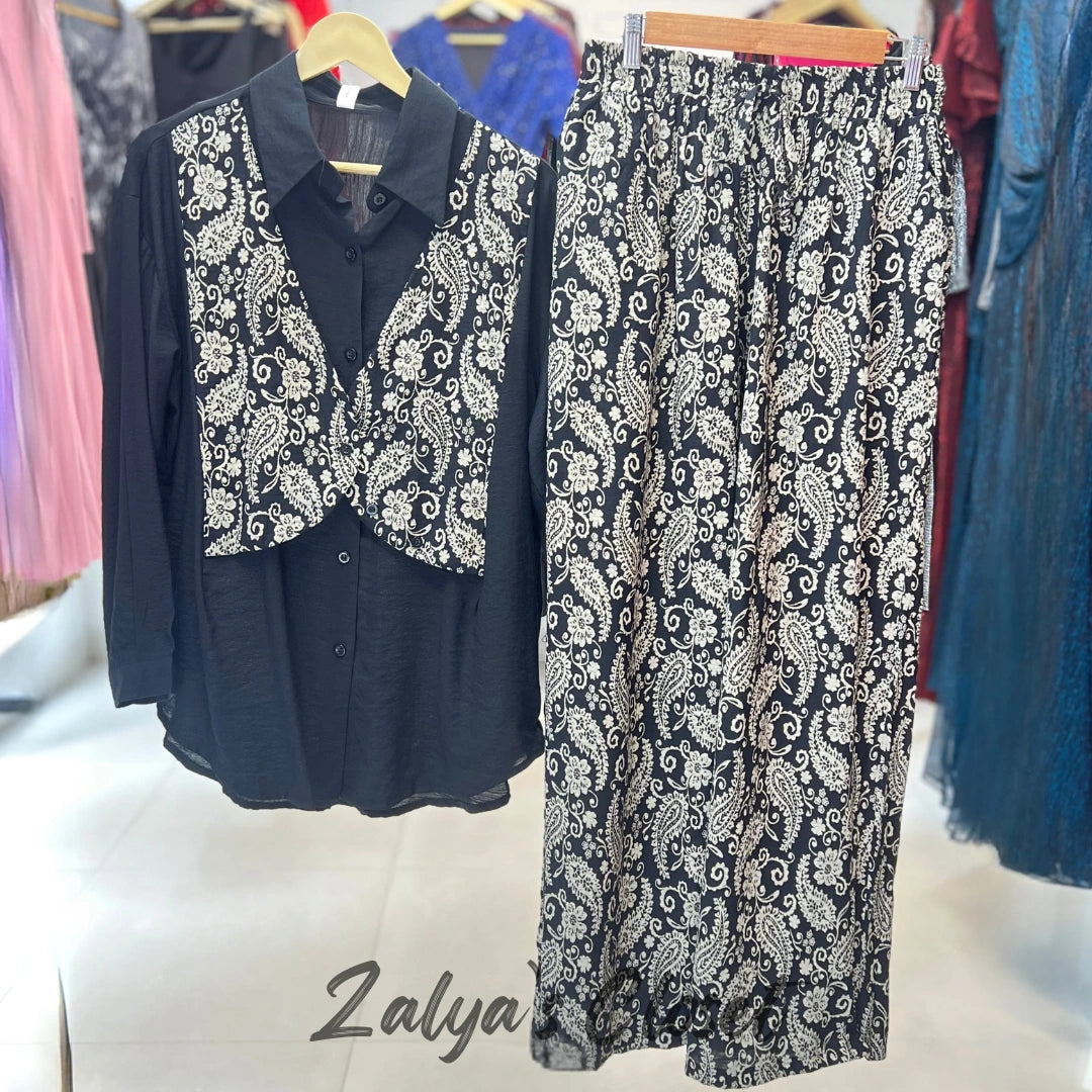 Imported Printed Co-ord Set Vest and Shirt Style