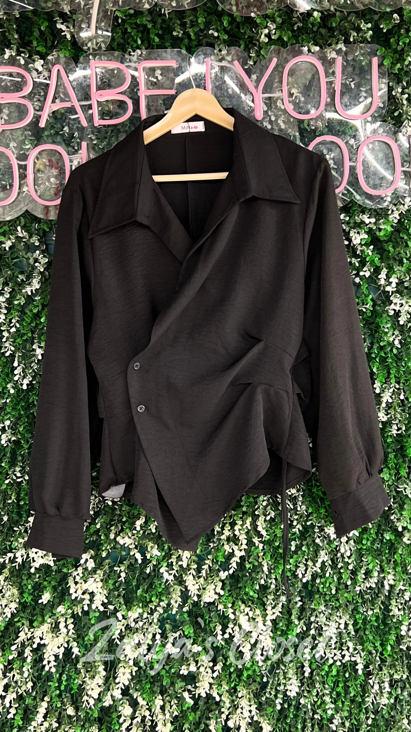 Imported solid Asymmetric Shirts