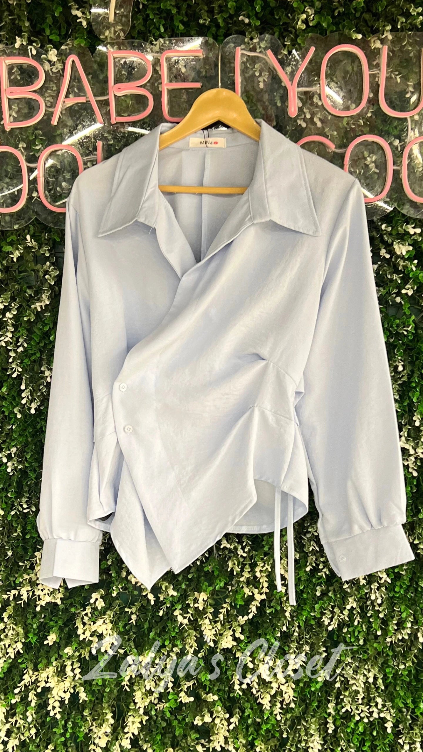 Imported solid Asymmetric Shirts